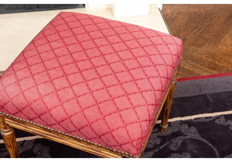 Pair of Fine Custom French Style Upholstered Foot Stools at 1stDibs