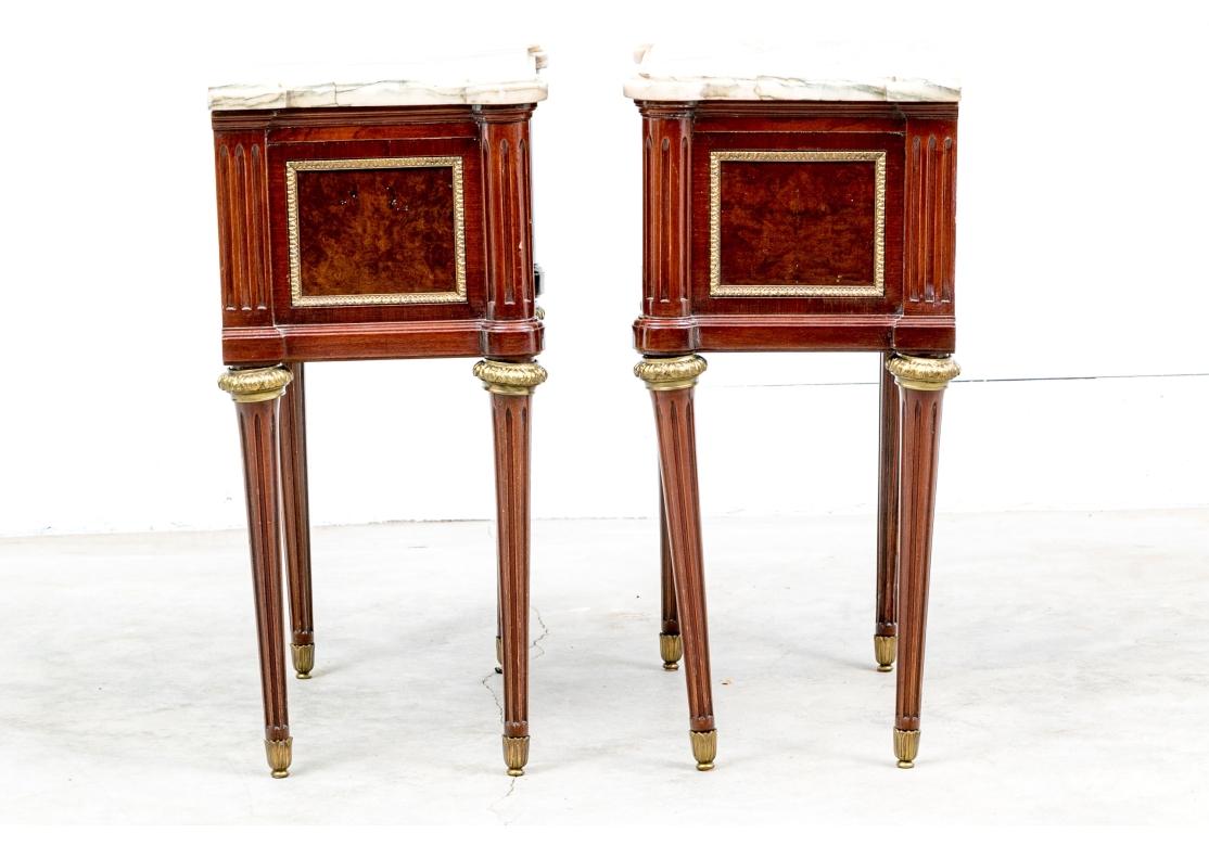 Paire de beaux  Stand de style Directoire en acajou avec dessus en marbre en vente 6