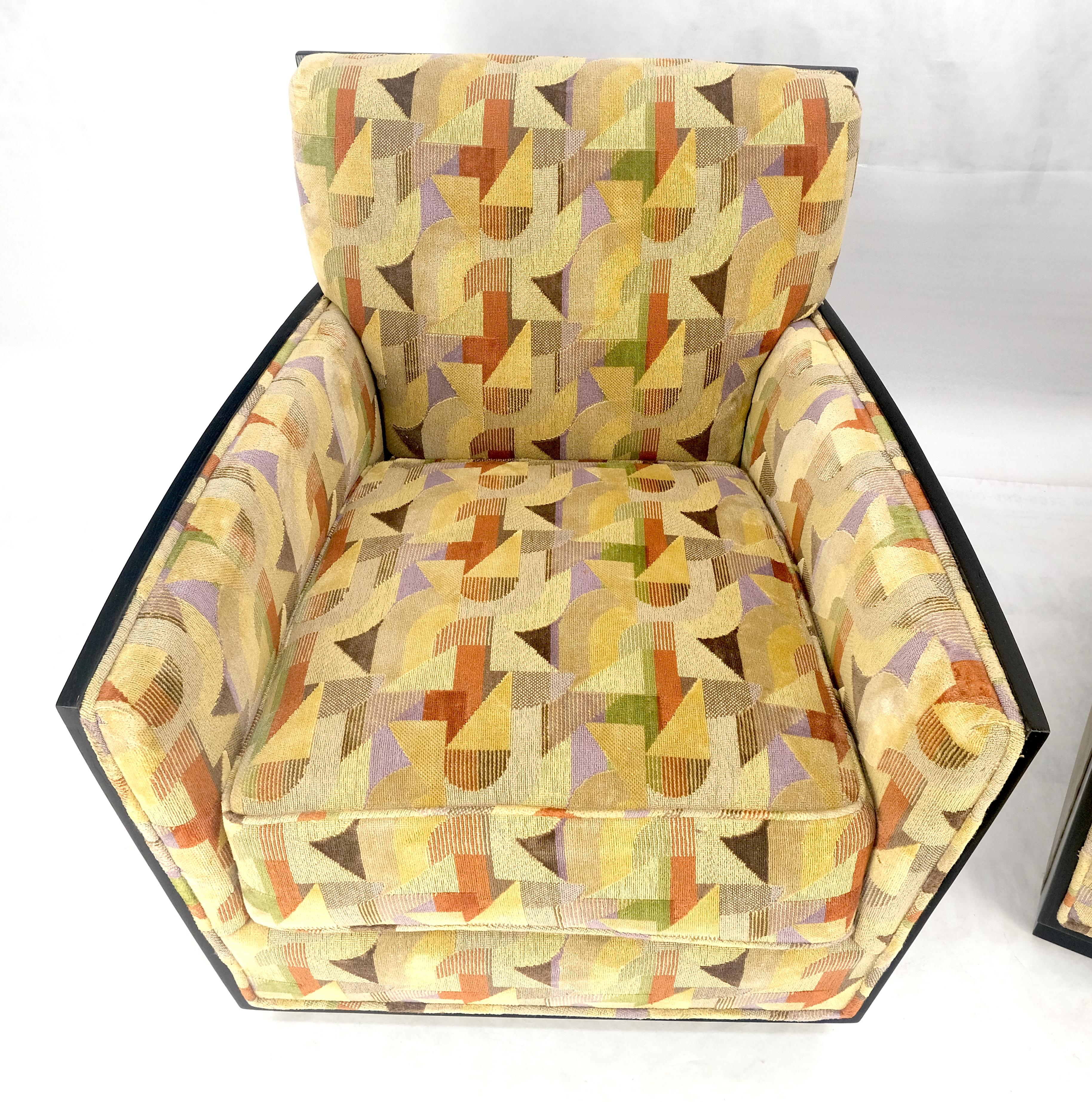 Paar feine französische Art-Déco-Loungesessel aus ebonisierter Eiche von Dominique Redone MINT im Angebot 3