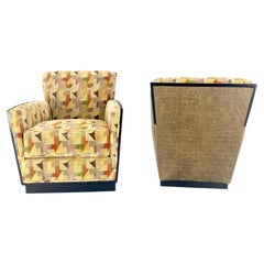 Paar feine französische Art-Déco-Loungesessel aus ebonisierter Eiche von Dominique Redone MINT