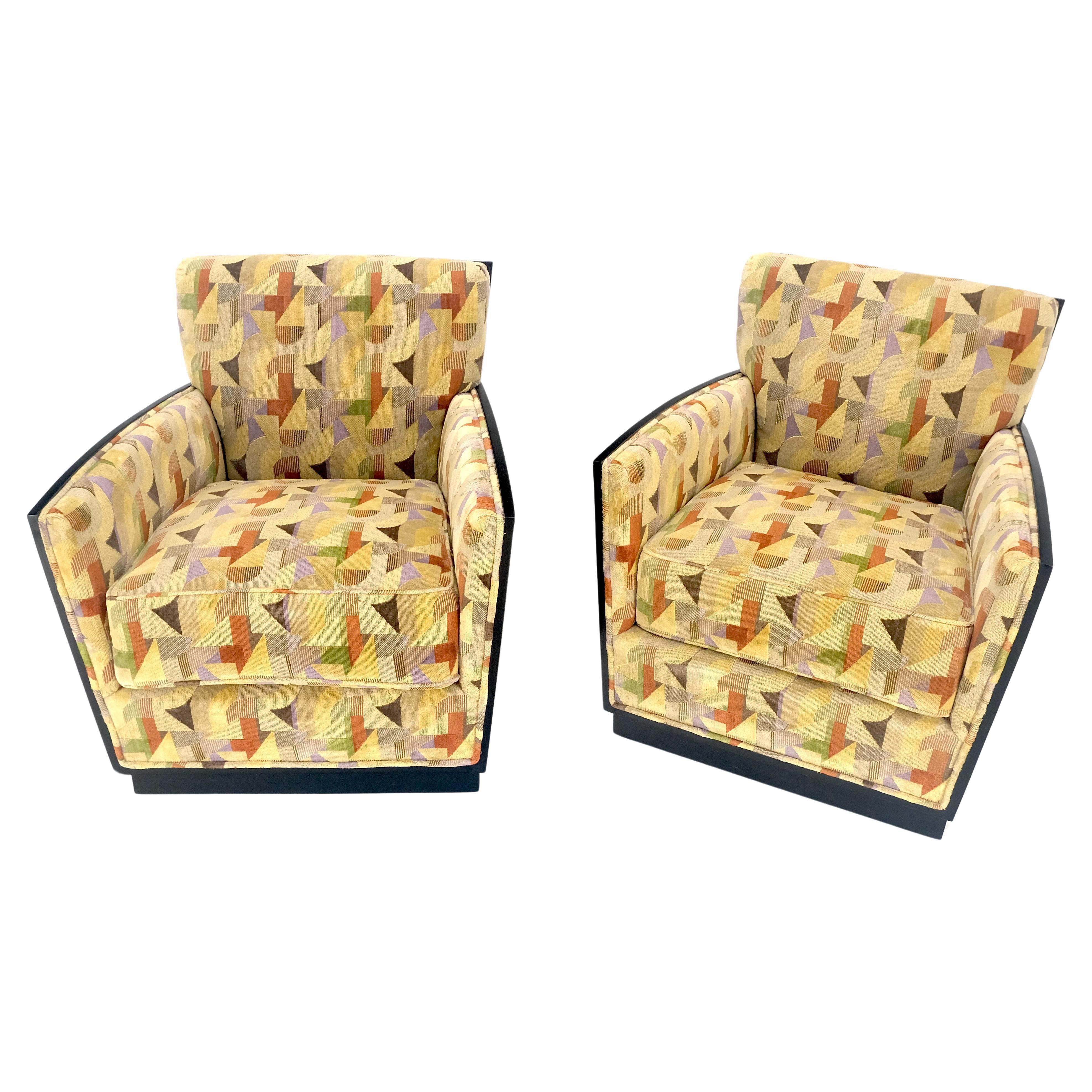 Paire de chaises longues Art Déco françaises en chêne ébénisé par Dominique Redone MINT