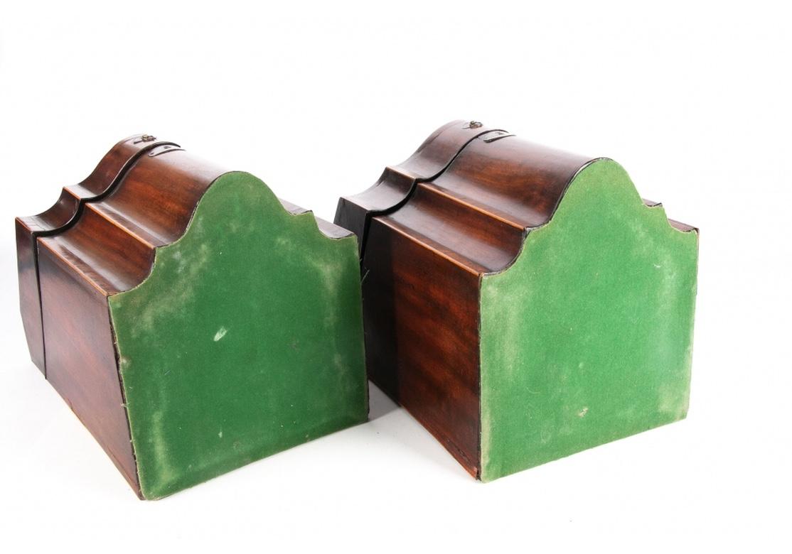 Pair of Fine English Georgian Mahogany Knife Boxes For Sale 5