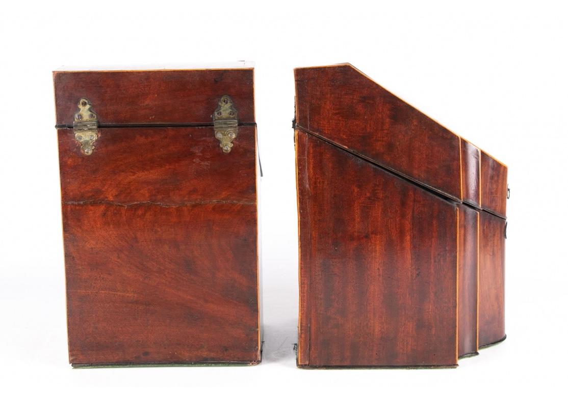 Pair of Fine English Georgian Mahogany Knife Boxes For Sale 6