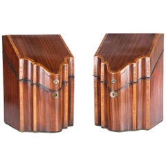 Pair of Fine English Georgian Mahogany Knife Boxes