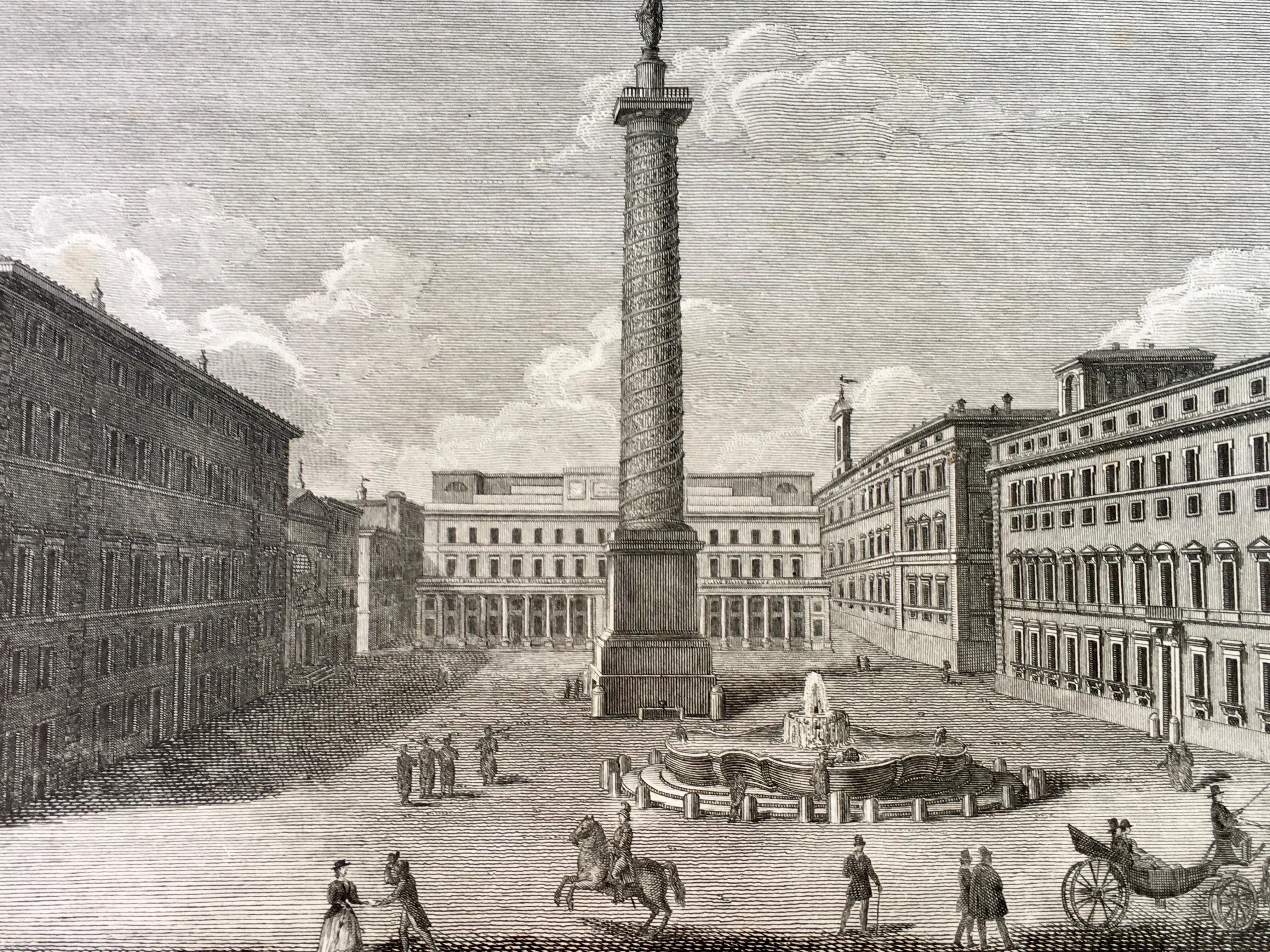 Paire de gravures de la ville de Rome, Italie, mattes, imprimées en 1816  en vente 6