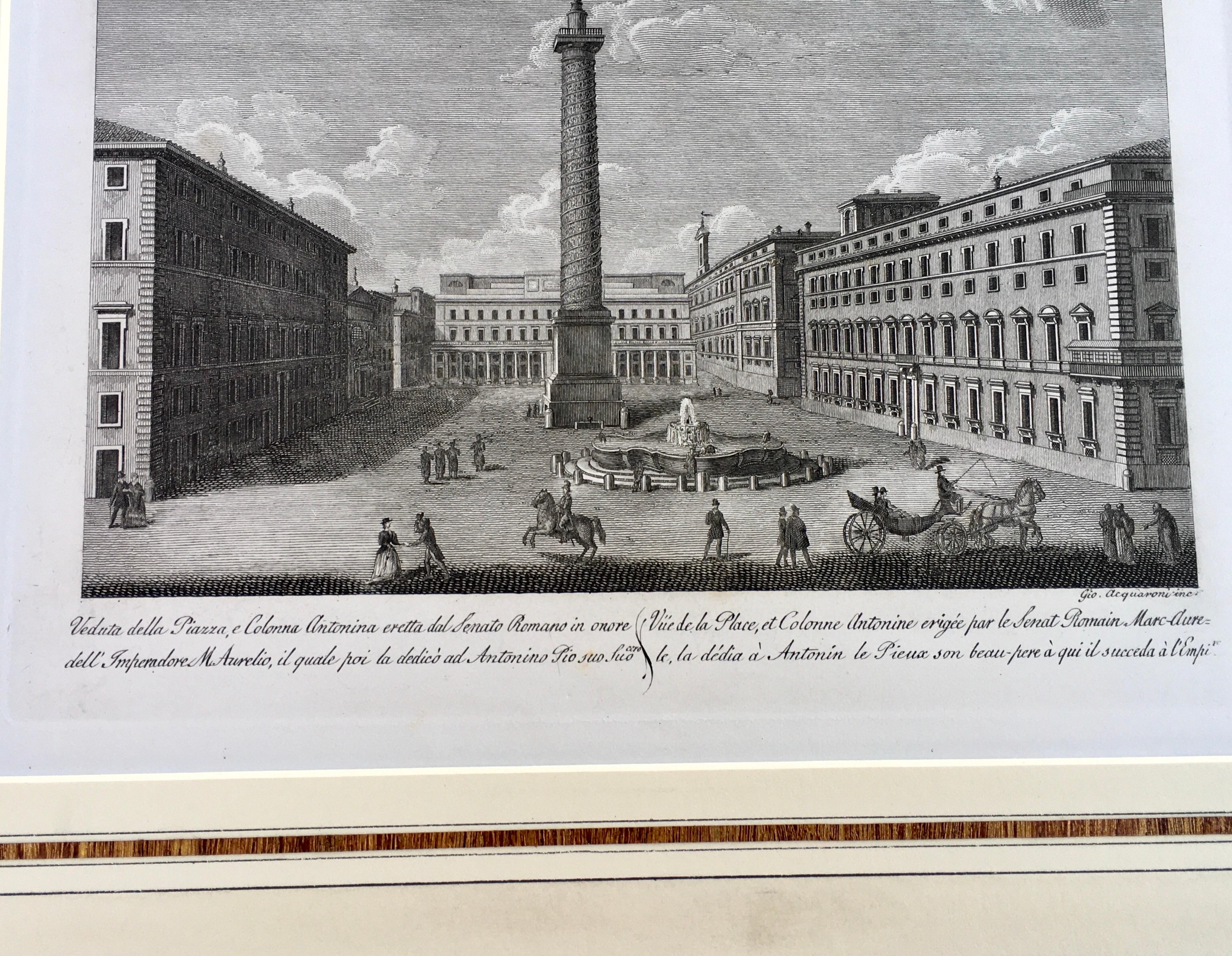 Paire de gravures de la ville de Rome, Italie, mattes, imprimées en 1816  en vente 7