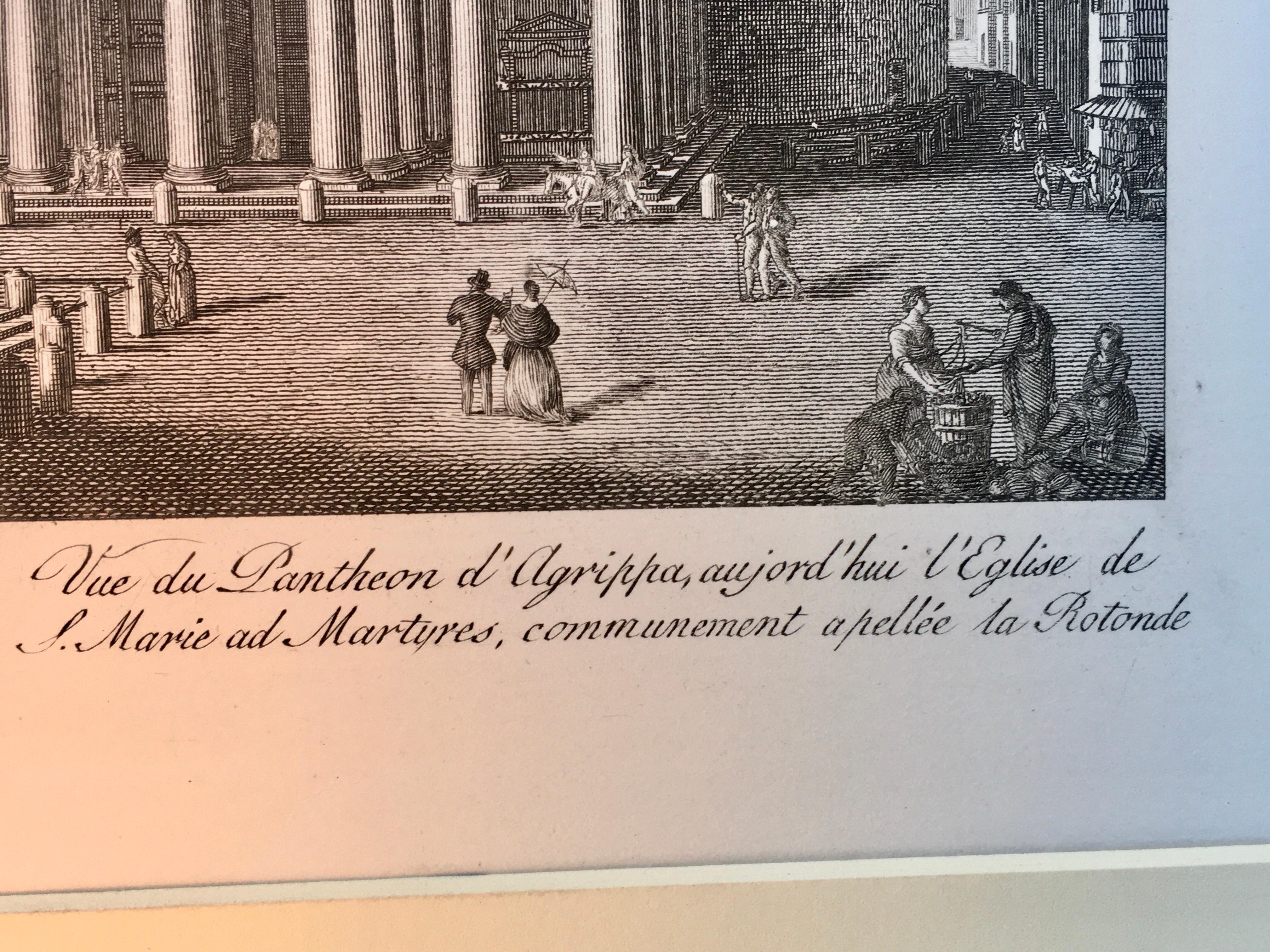 Papier Paire de gravures de la ville de Rome, Italie, mattes, imprimées en 1816  en vente