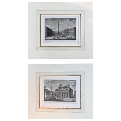 Coppia di belle incisioni della città di Roma, Italia, opache, stampate nel 1816