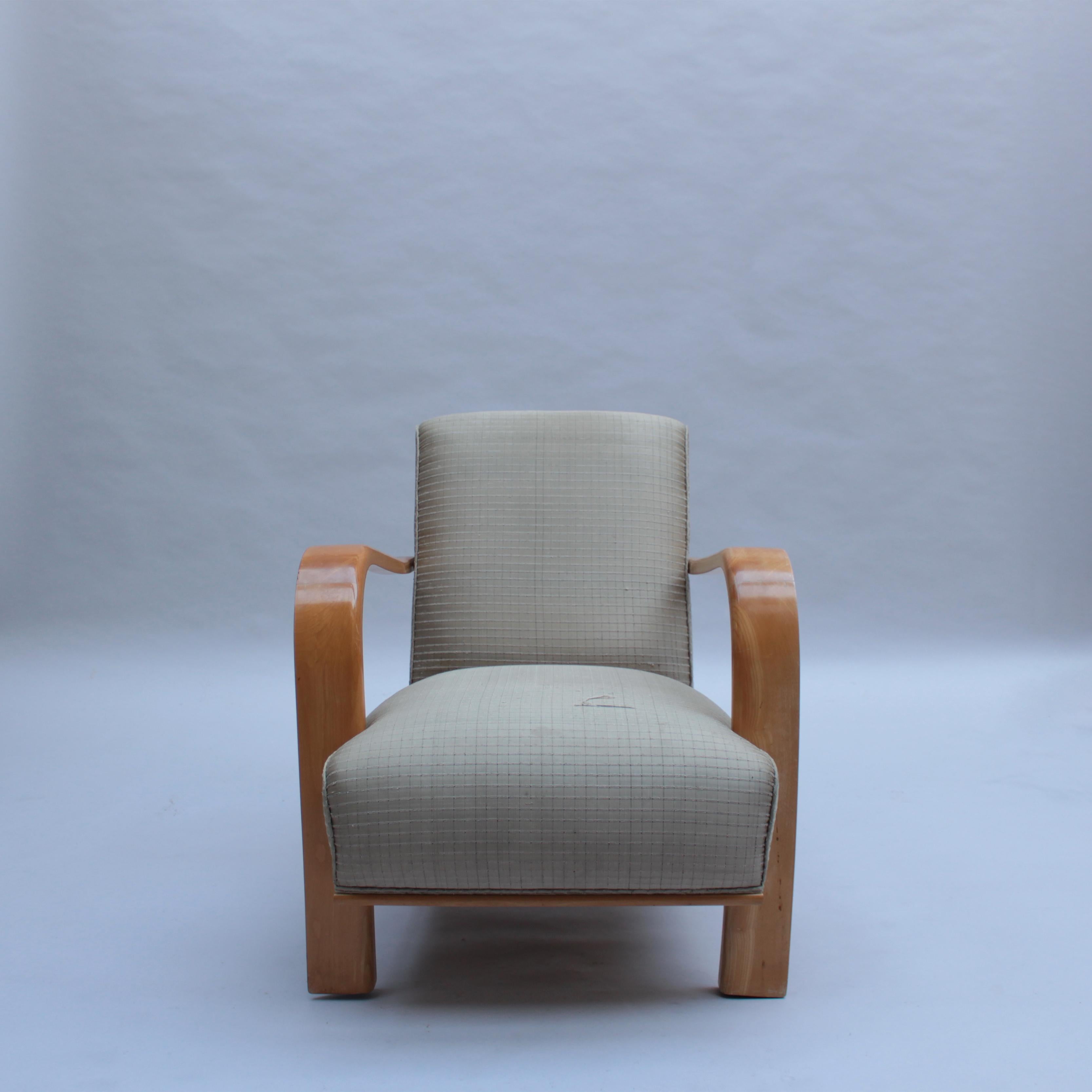 Pair of Fine French 1930s Armchairs by Robert Block In Fair Condition In Long Island City, NY