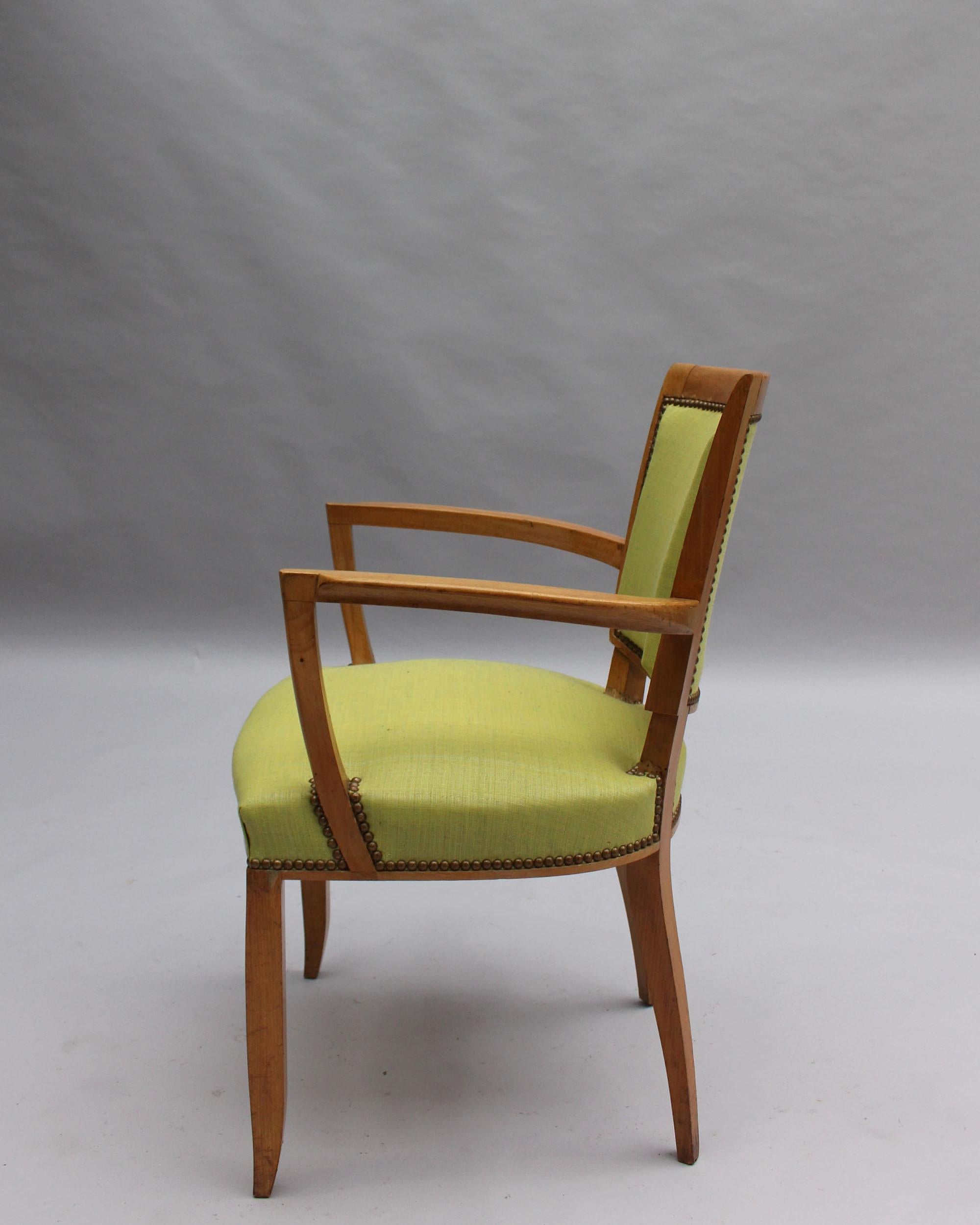 Paire de fauteuils Art Déco français de qualité par Jules Leleu Bon état - En vente à Long Island City, NY