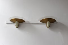 Pair of Fine French Art Deco Bronze and Cut Glass Sconces by Jean Perzel