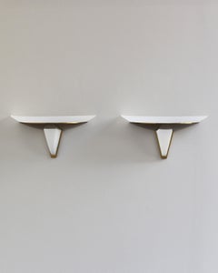 Pair of Fine French Art Deco Bronze and Glass Sconces by Jean Perzel
