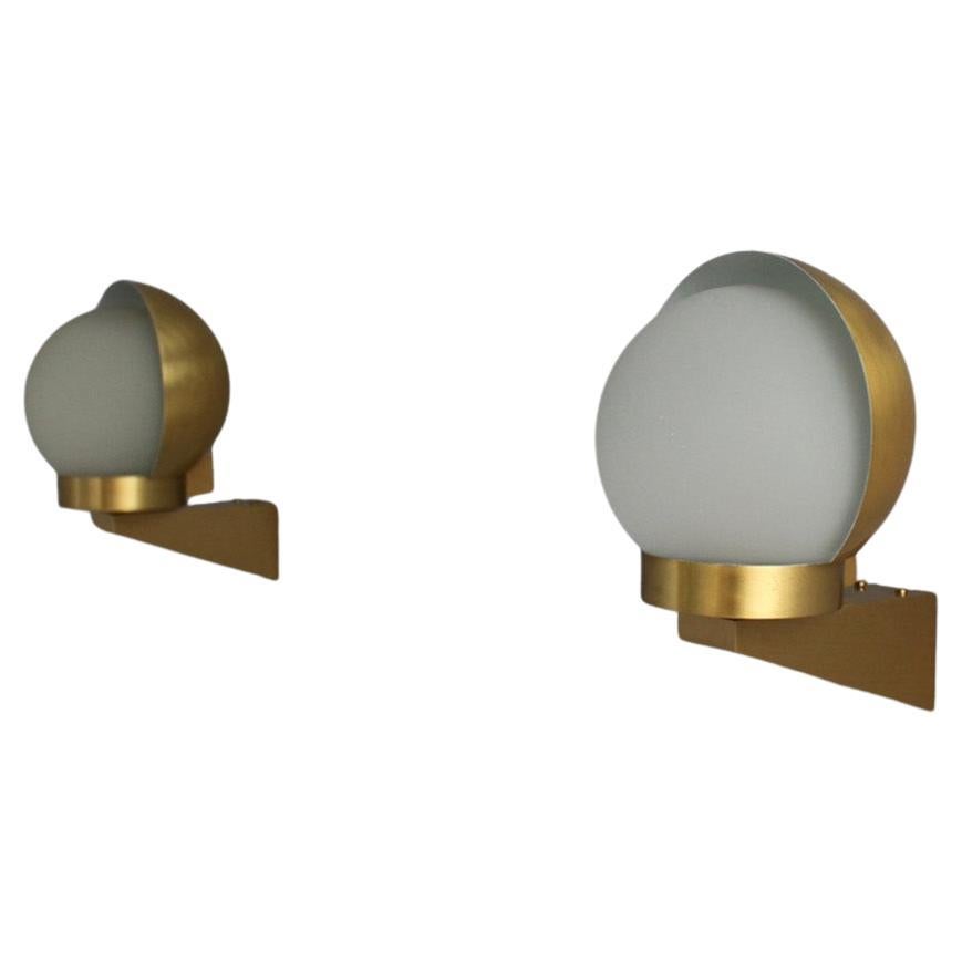 Paire d'appliques / lampes de lecture Art Déco françaises en bronze et verre par Perzel en vente