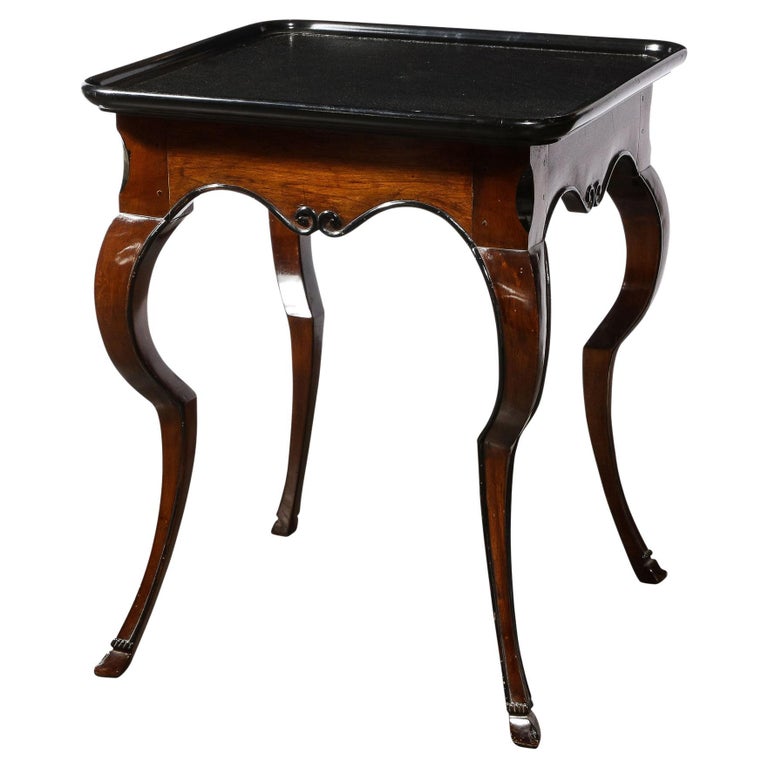 Pair of Fine French Art Deco Cabriole Legged End Tables w/ Sculptural