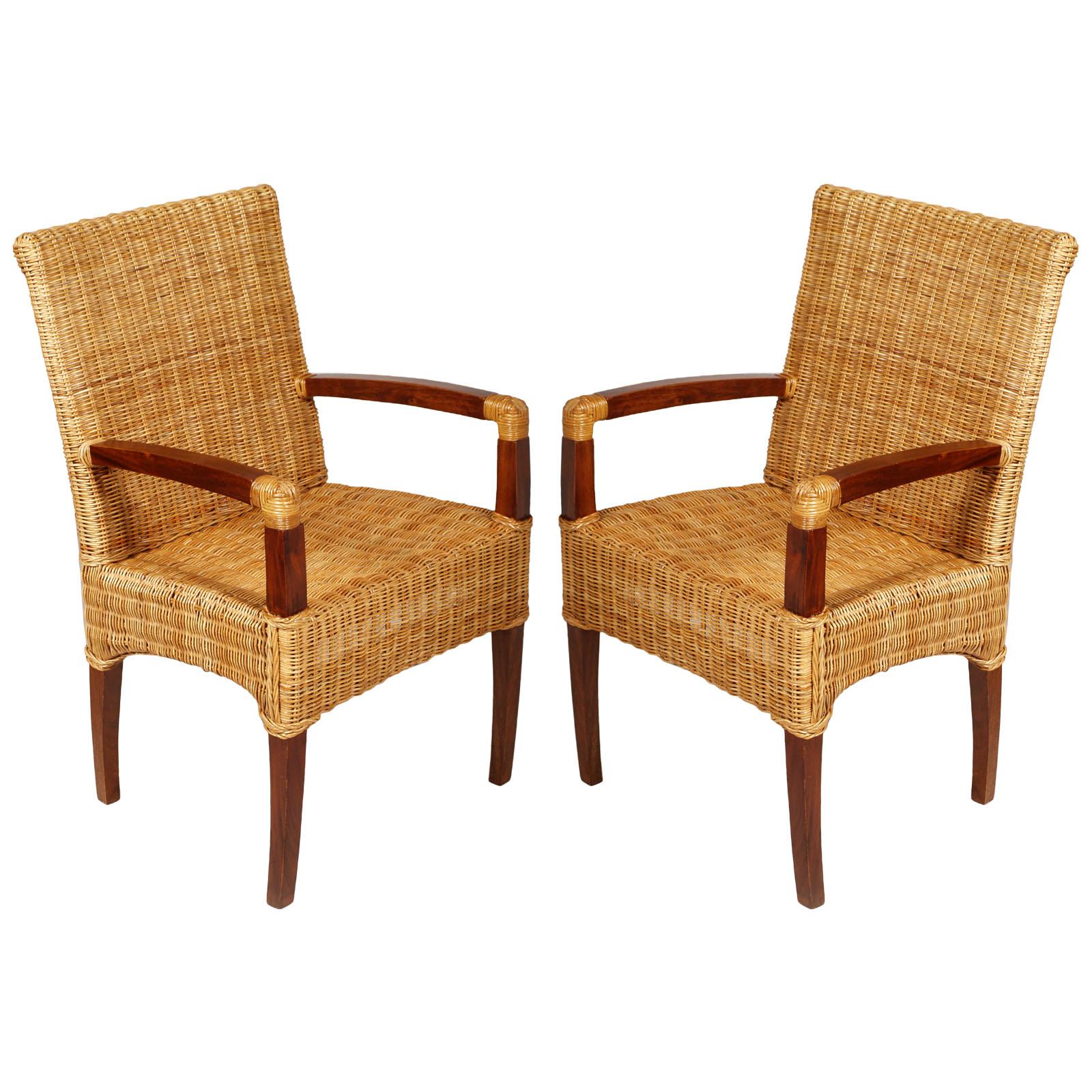 Pair of Fine French Art Deco Chairs in the Style of Jules Leleu Restored