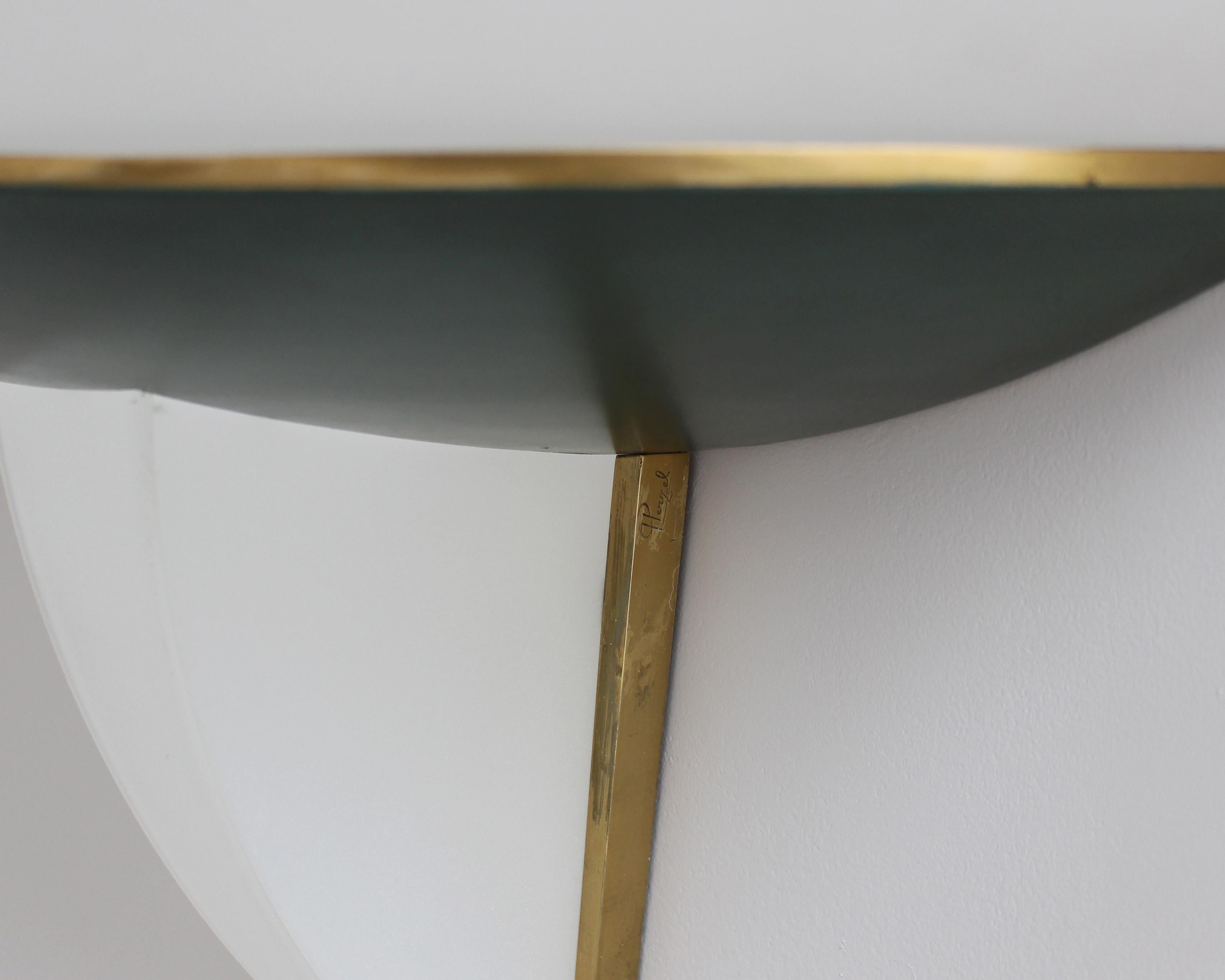 Paire d'appliques en verre et bronze patiné vert de Perzel, de style Artfulene Green Deco en vente 3