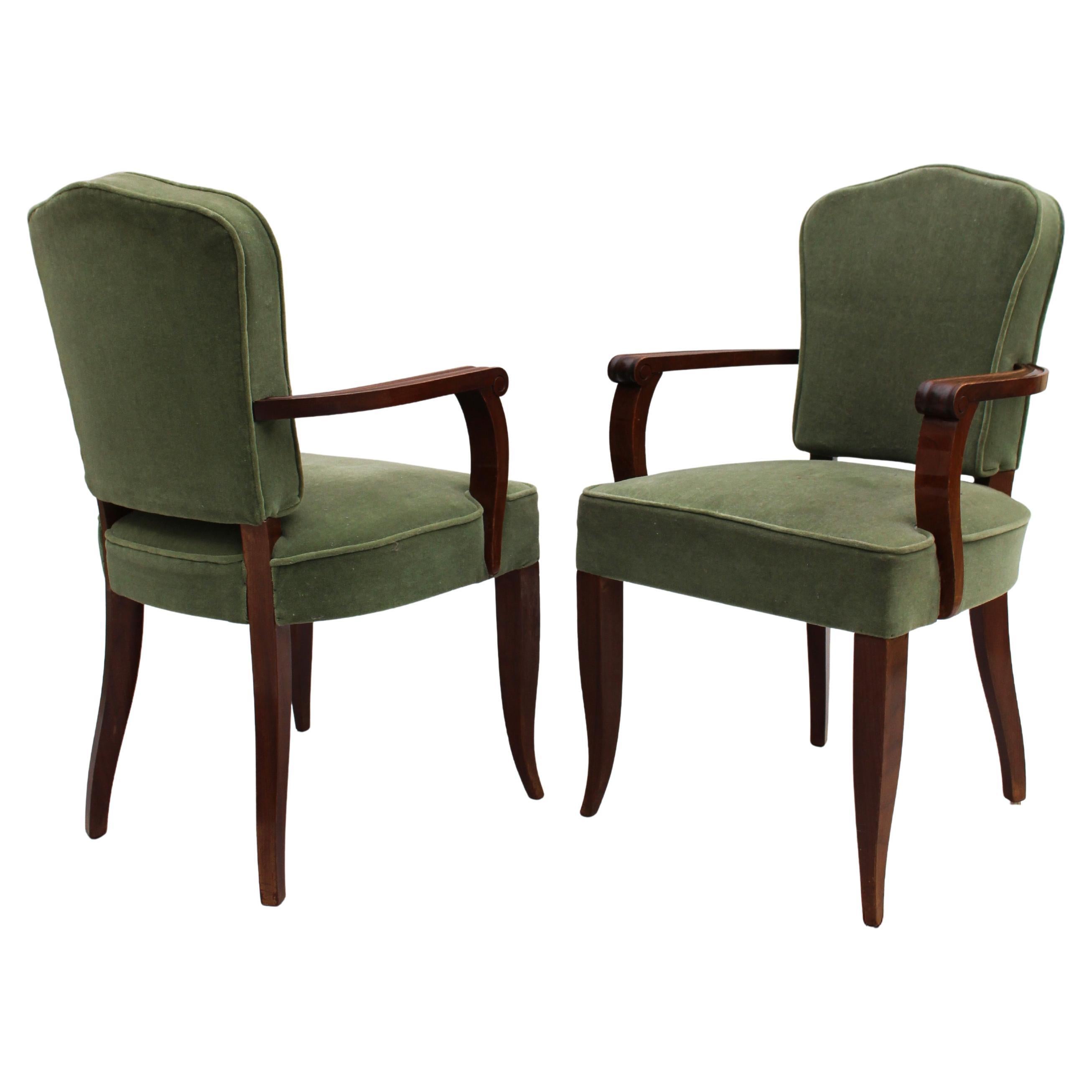 Ein Paar feiner französischer Mahagoni-Sessel im Art-déco-Stil von Gaston Poisson