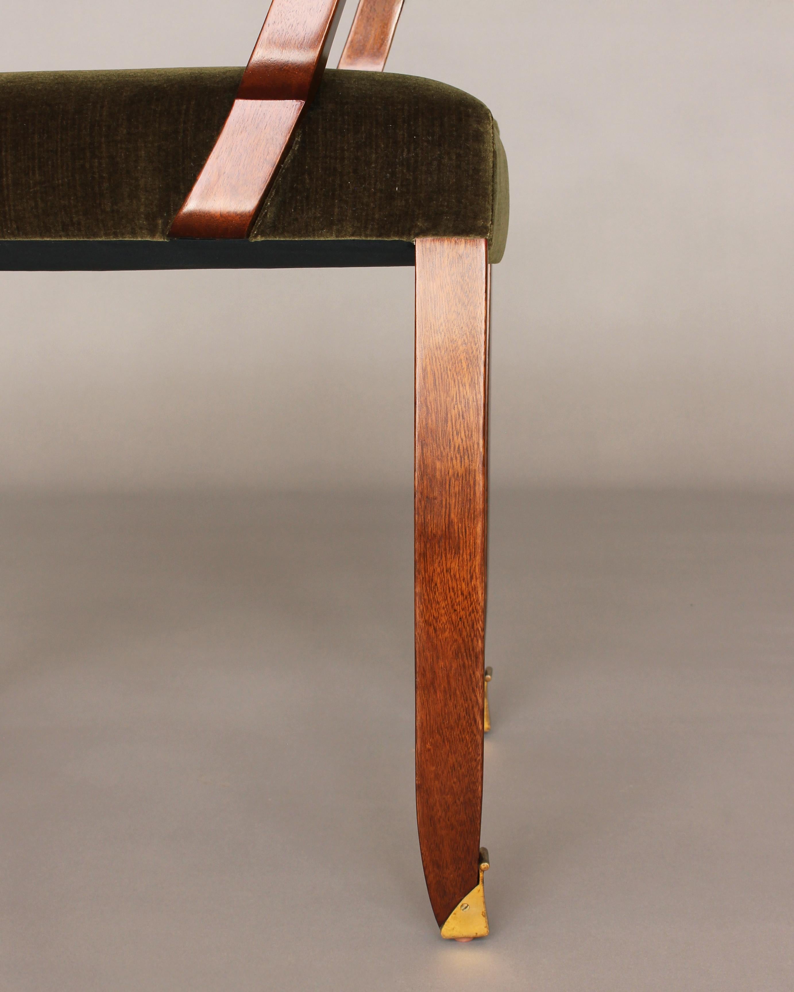 Coppia di poltrone in mogano Art Deco francese di Jules Leleu in vendita 7