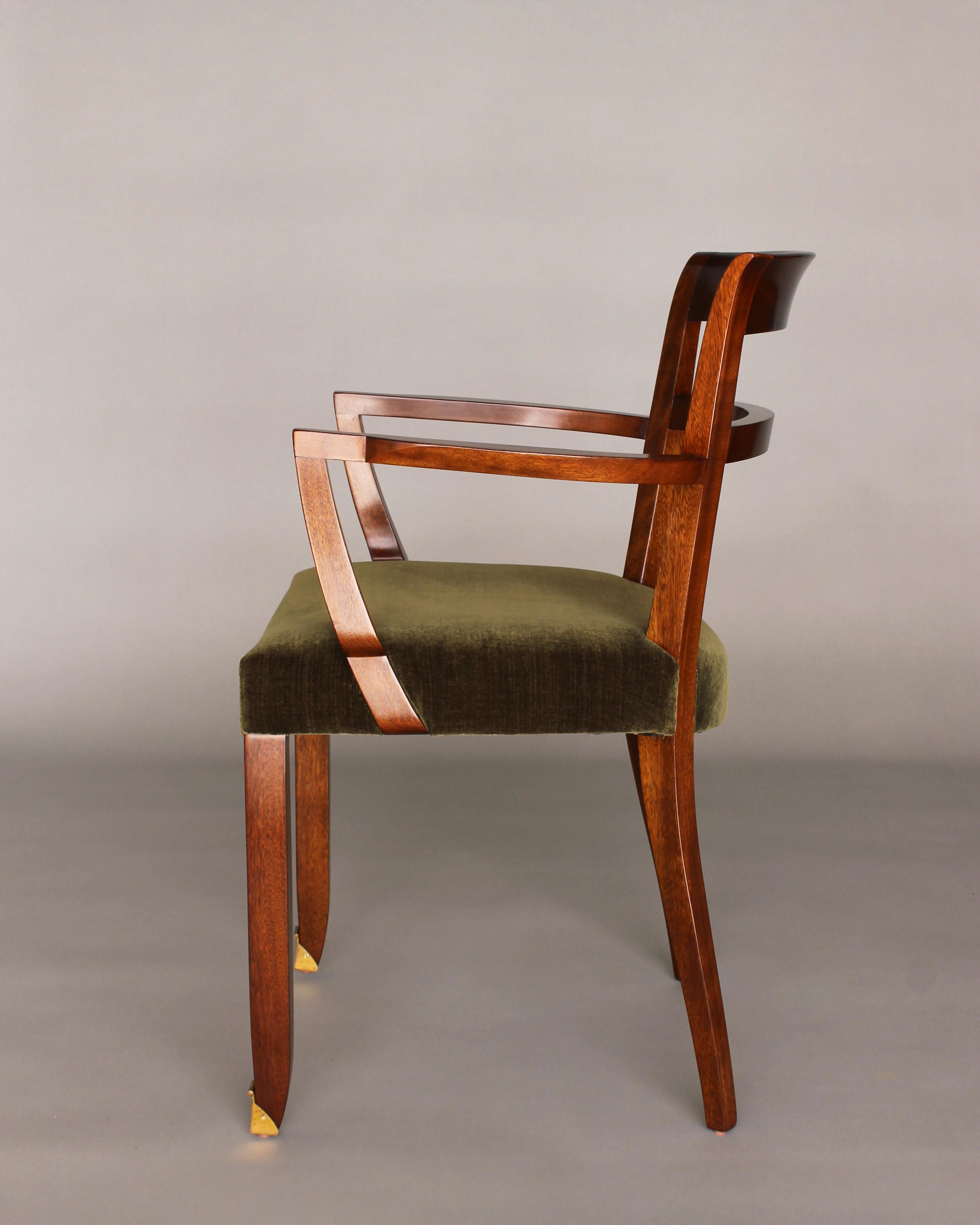 Coppia di poltrone in mogano Art Deco francese di Jules Leleu in vendita 1