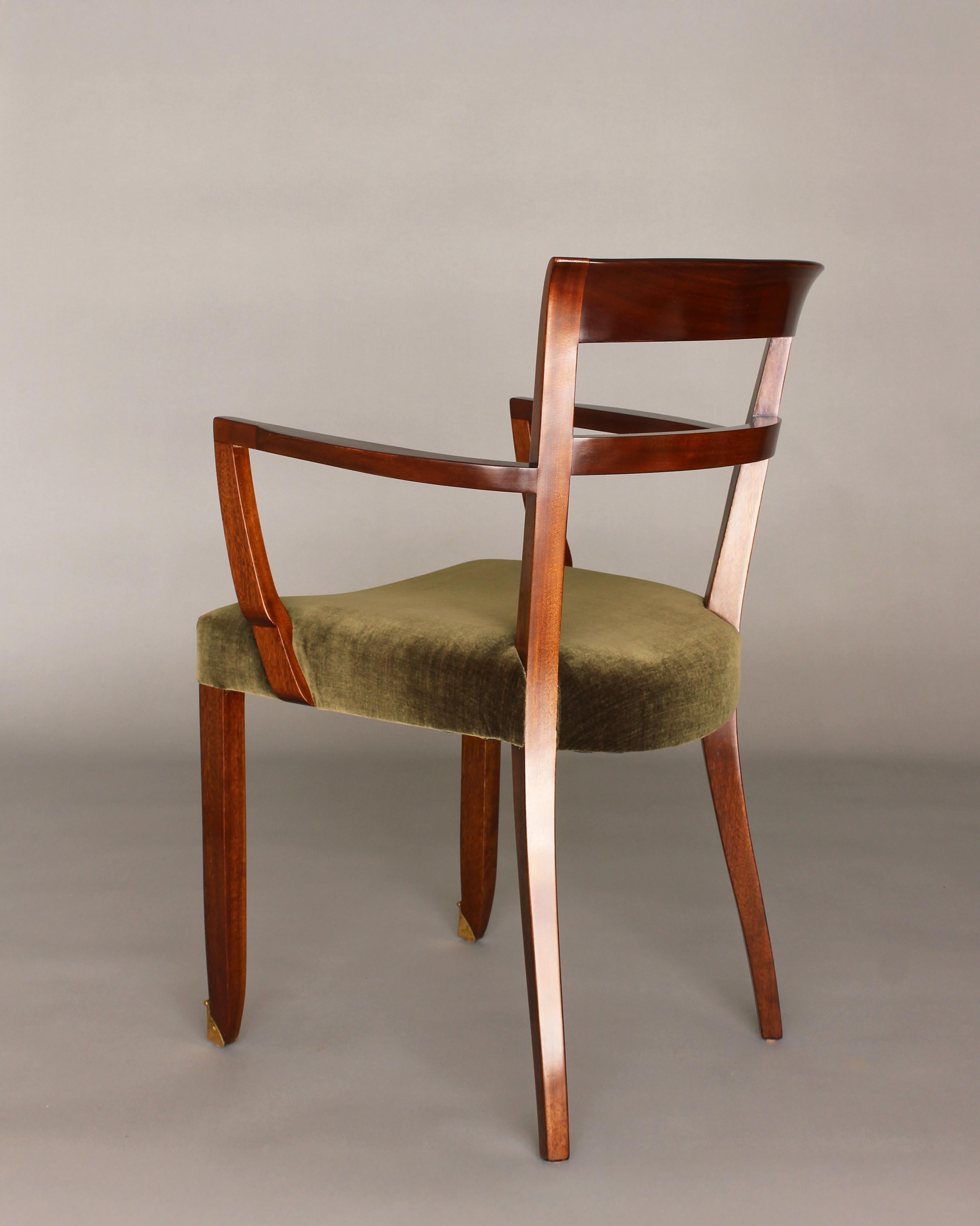 Coppia di poltrone in mogano Art Deco francese di Jules Leleu in vendita 2