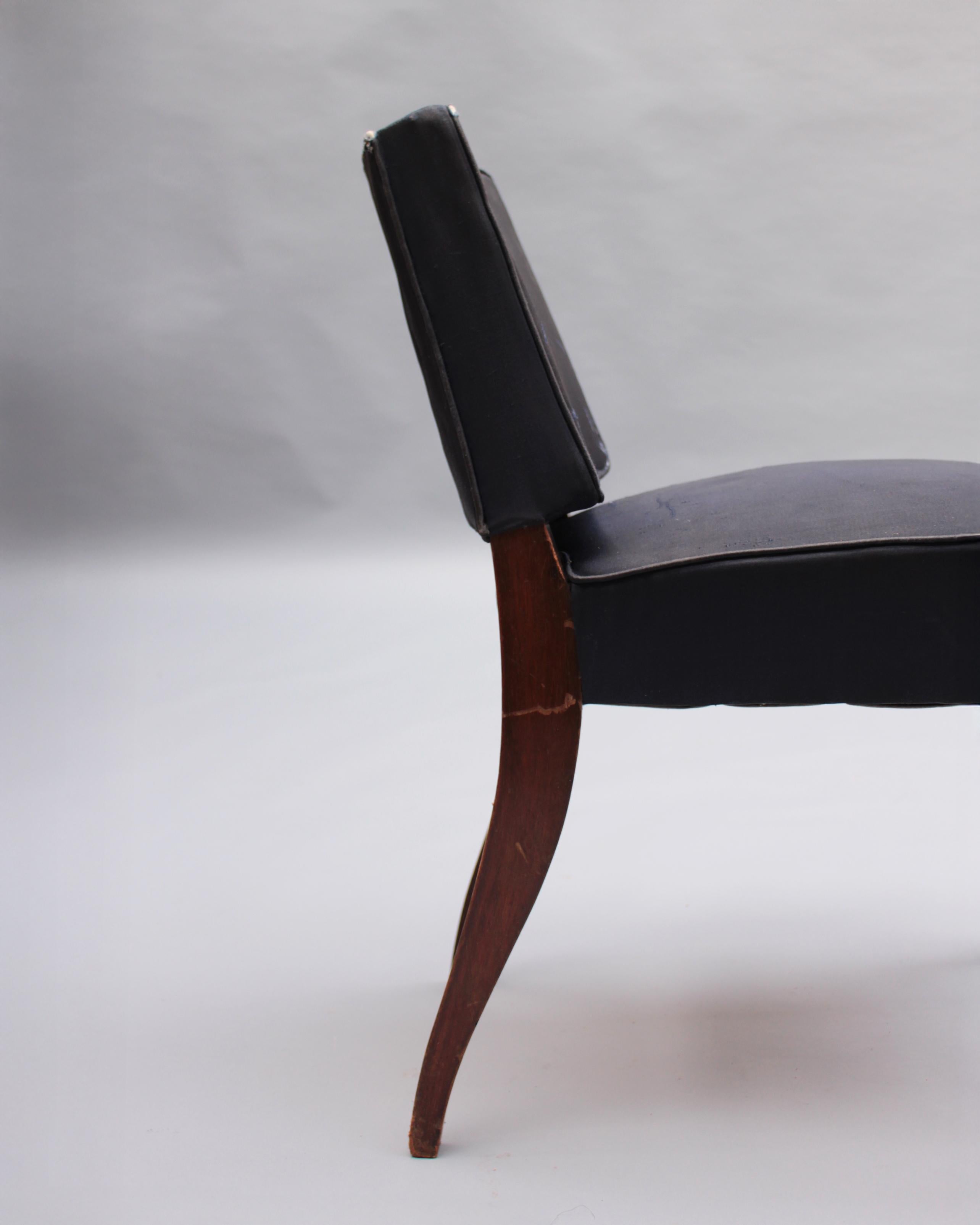 Paire de chaises d'appoint Art Déco françaises en acajou en vente 3
