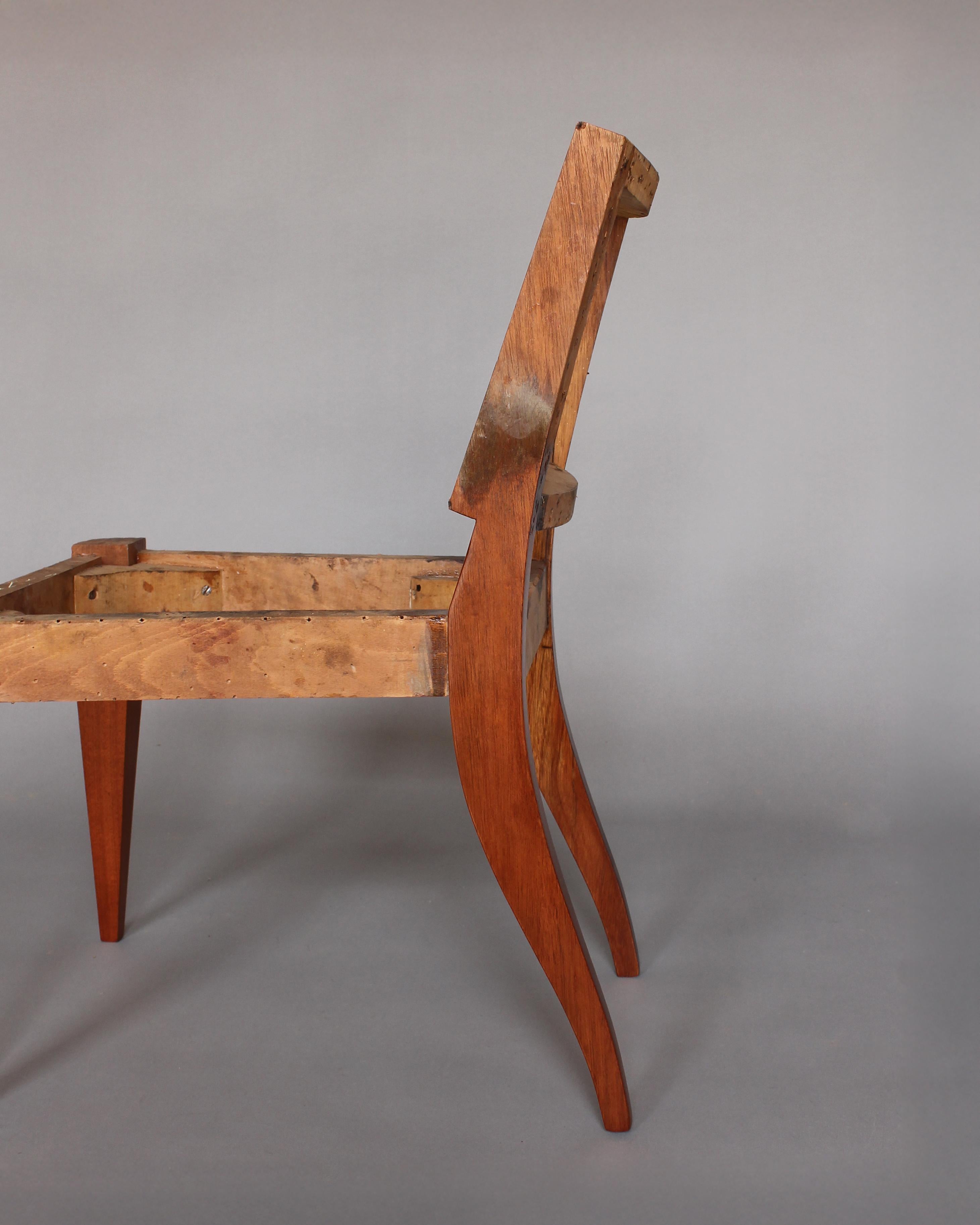 Paire de chaises d'appoint Art Déco françaises en acajou en vente 4