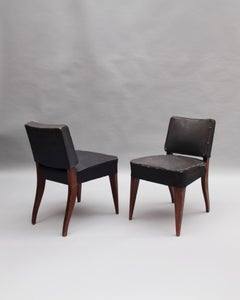 Pair of Fine French Art Deco Mahogany Side Chairs