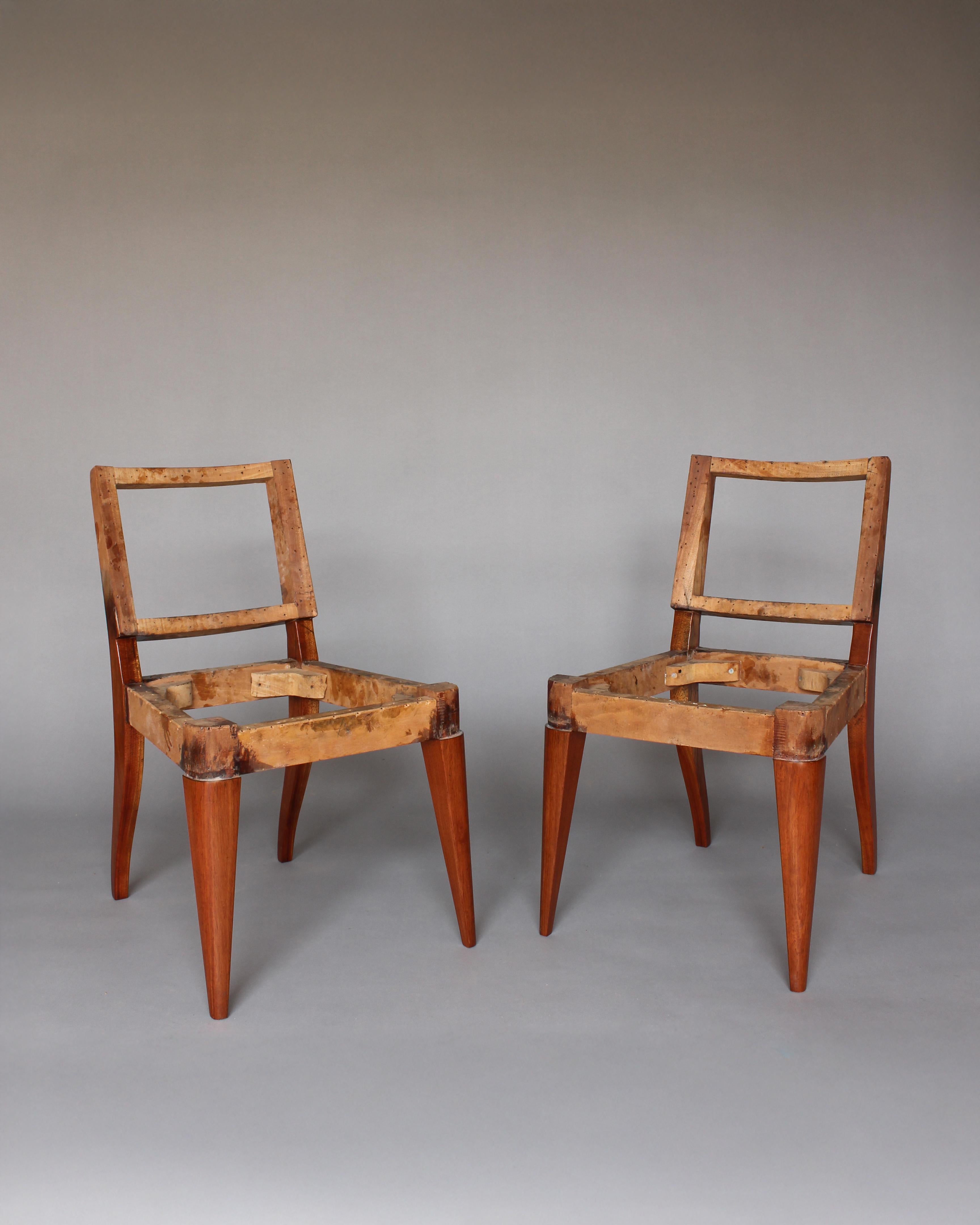 Art déco Paire de chaises d'appoint Art Déco françaises en acajou en vente