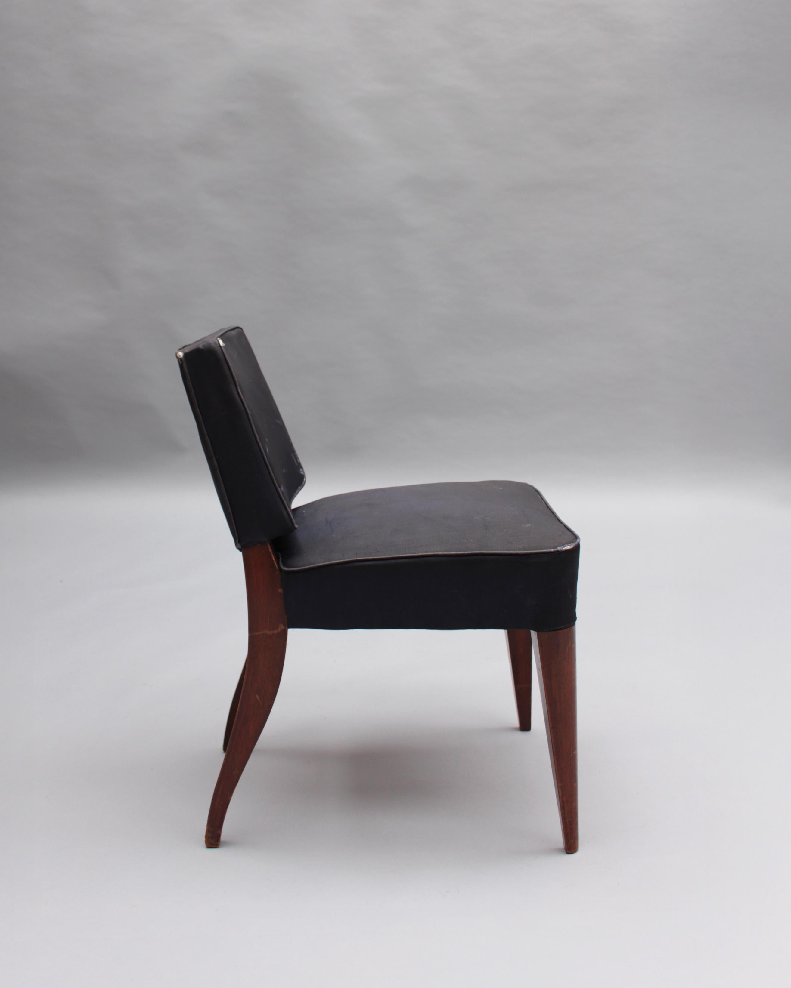 Acajou Paire de chaises d'appoint Art Déco françaises en acajou en vente