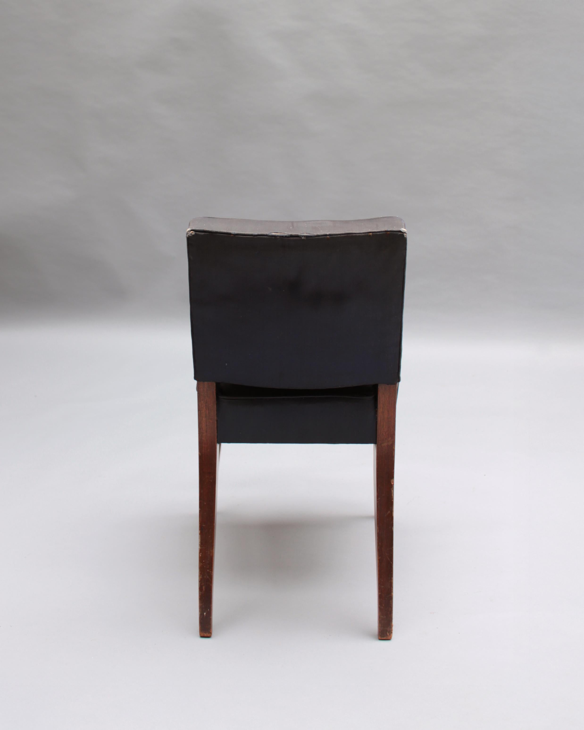Paire de chaises d'appoint Art Déco françaises en acajou en vente 2