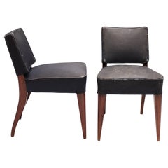 Pair of Fine French Art Deco Mahogany Side Chairs