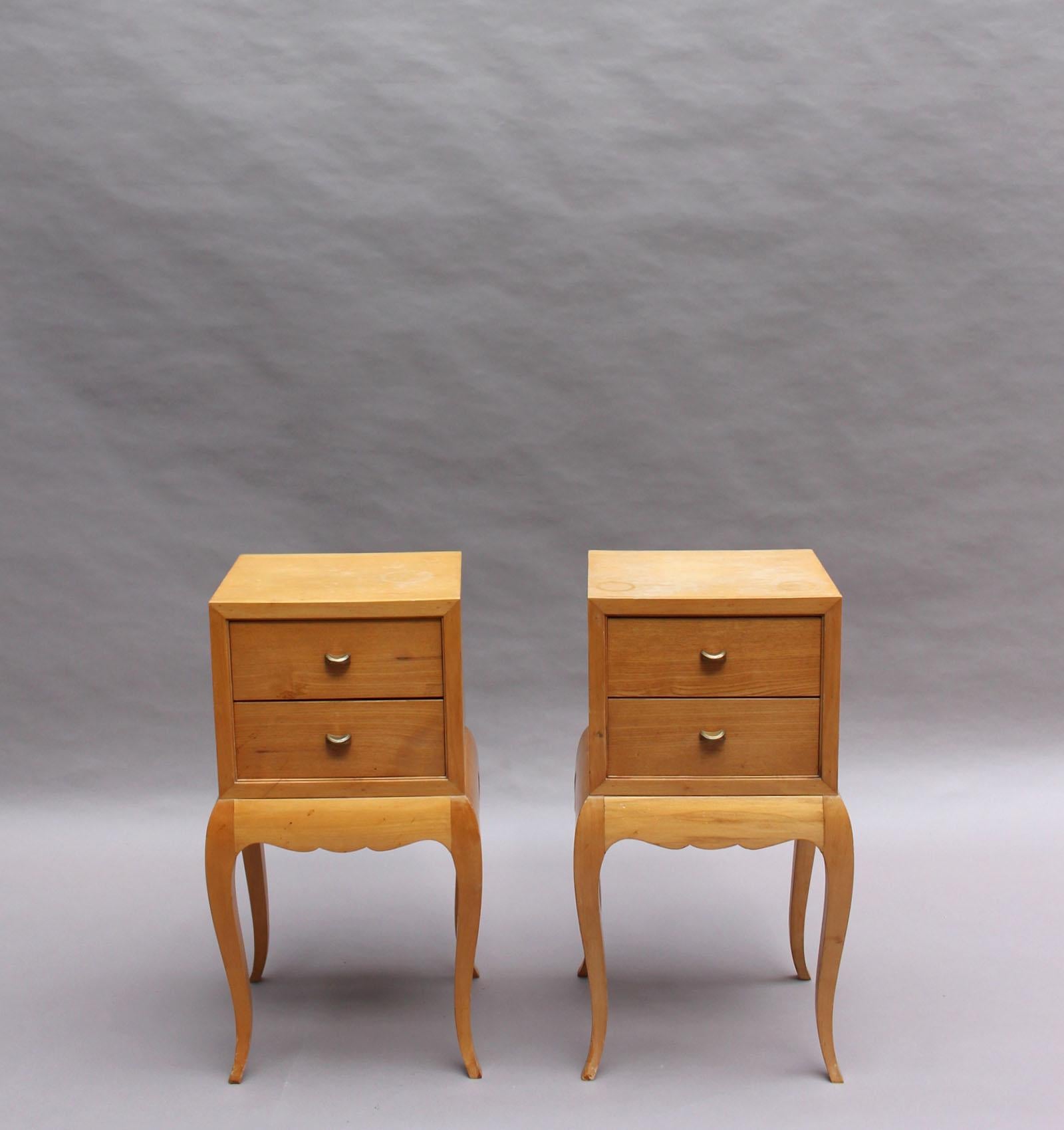 Mid-20th Century Pair of Fine French Art Deco Night Stands / Side Tables For Sale