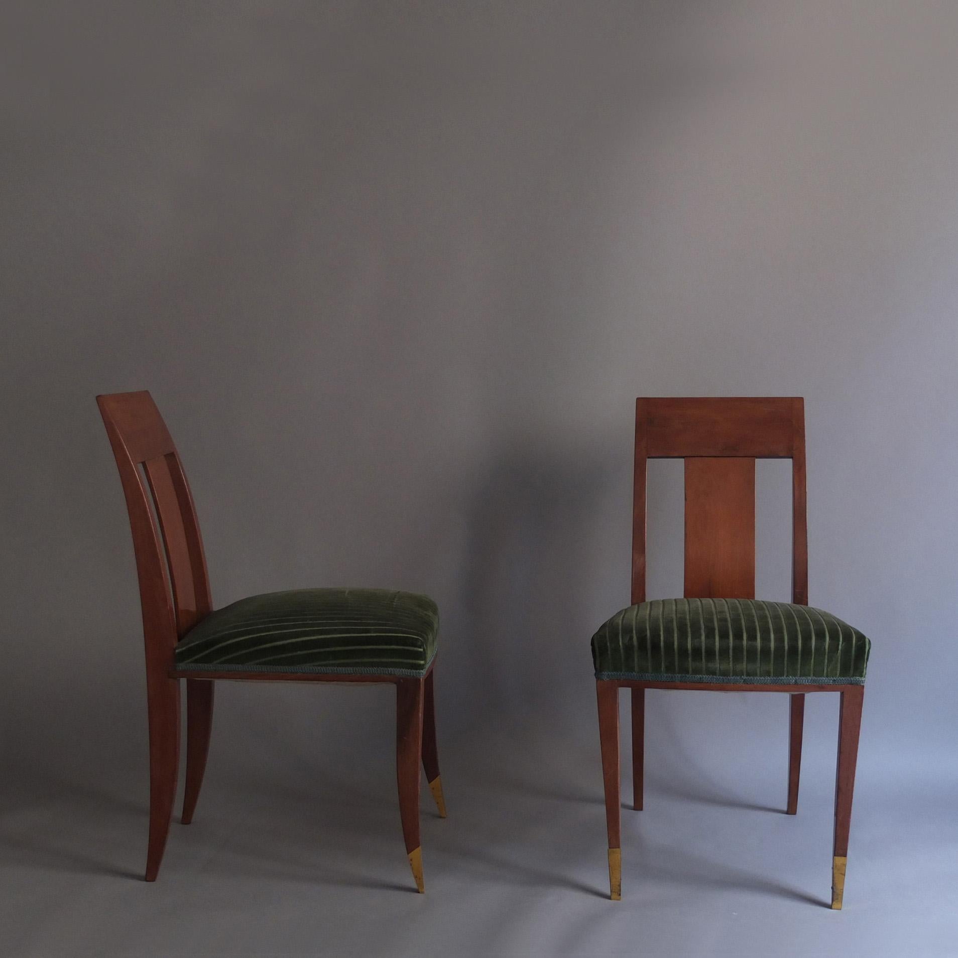 Art déco Paire de chaises d'appoint Art Déco françaises dans le style d'Alfred Porteneuve en vente