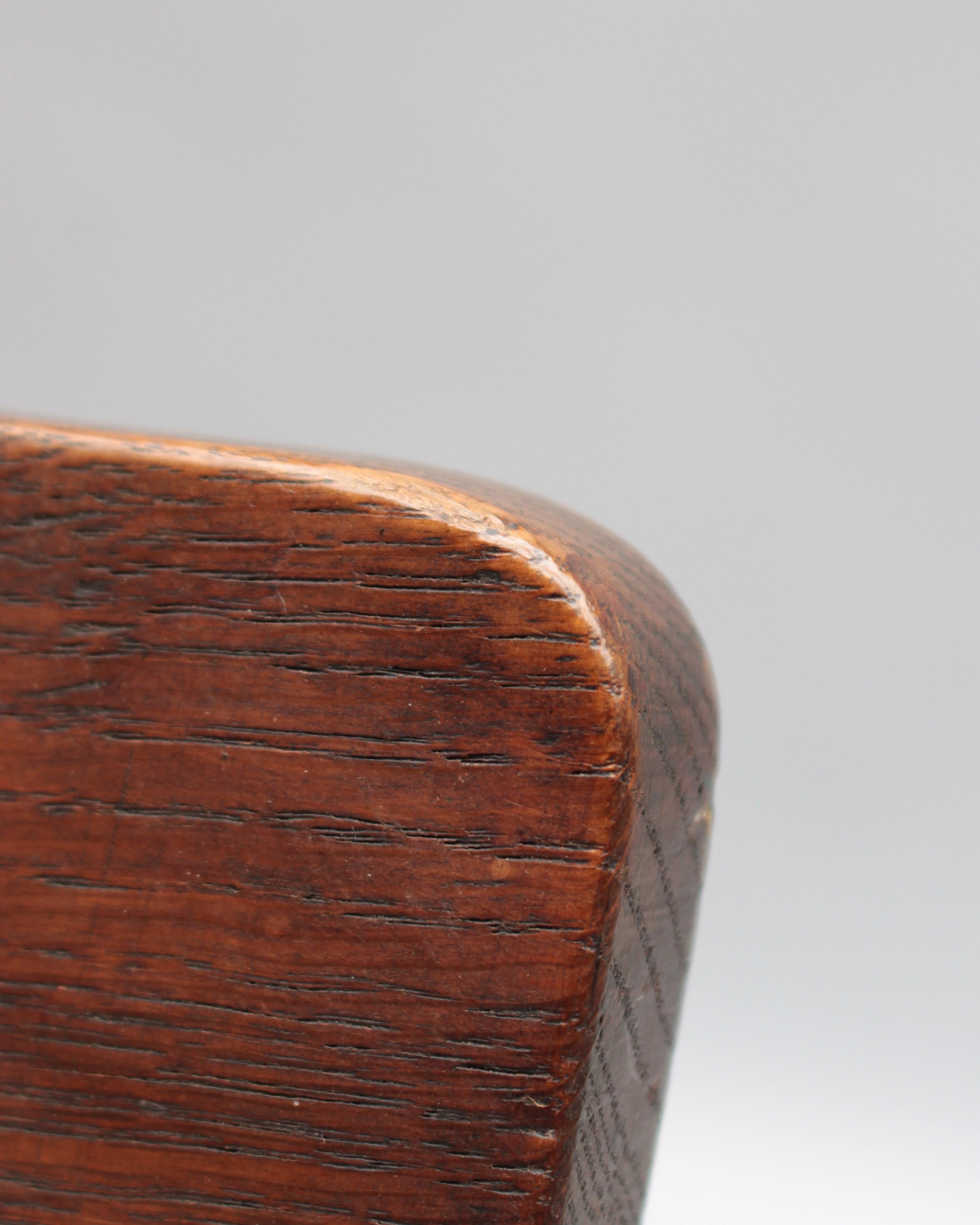 Pair of Fine French Art Nouveau Solid Oak Armchairs by Leon Jallot For Sale 13