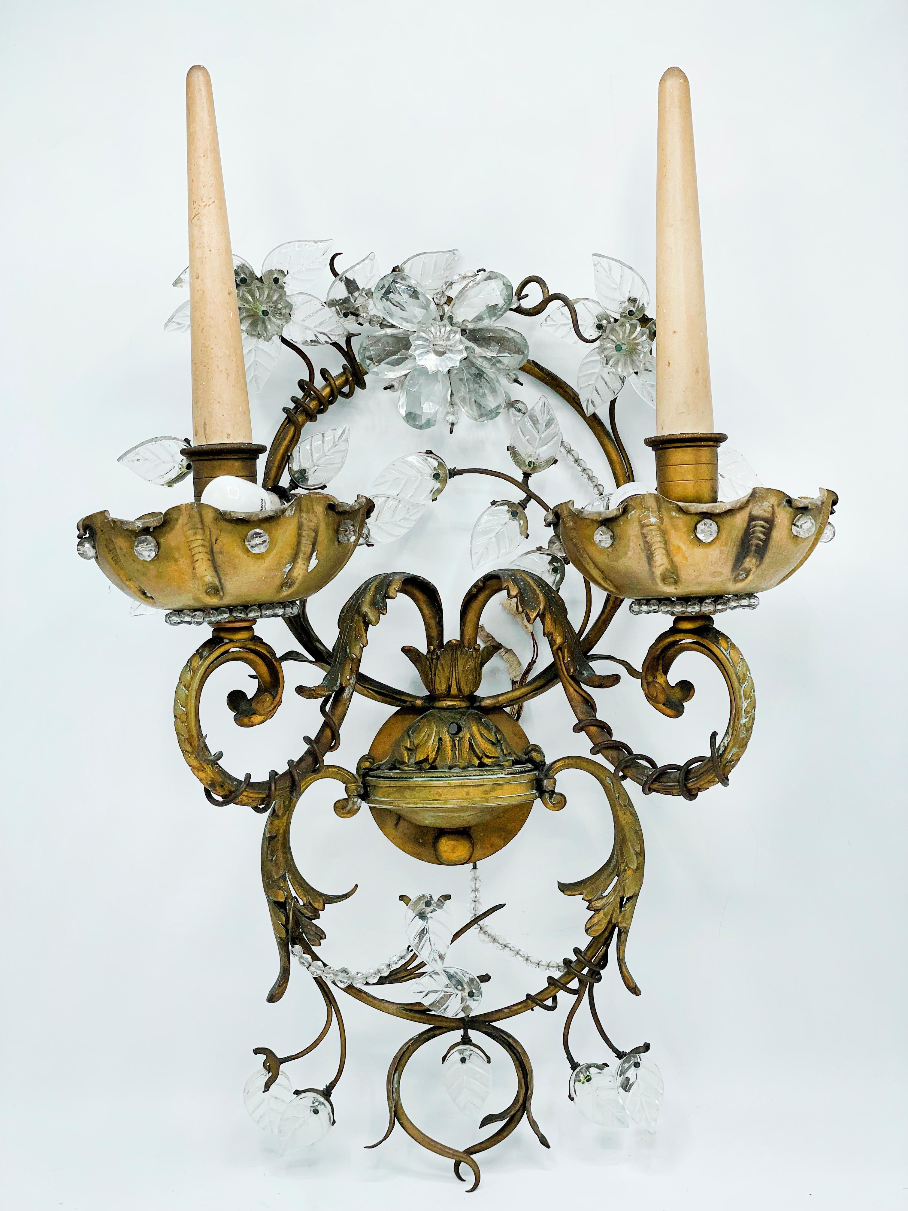 Pair of Fine French Modern Neoclassical Wall Lights Sconces by Maison Baguès. For Sale 5