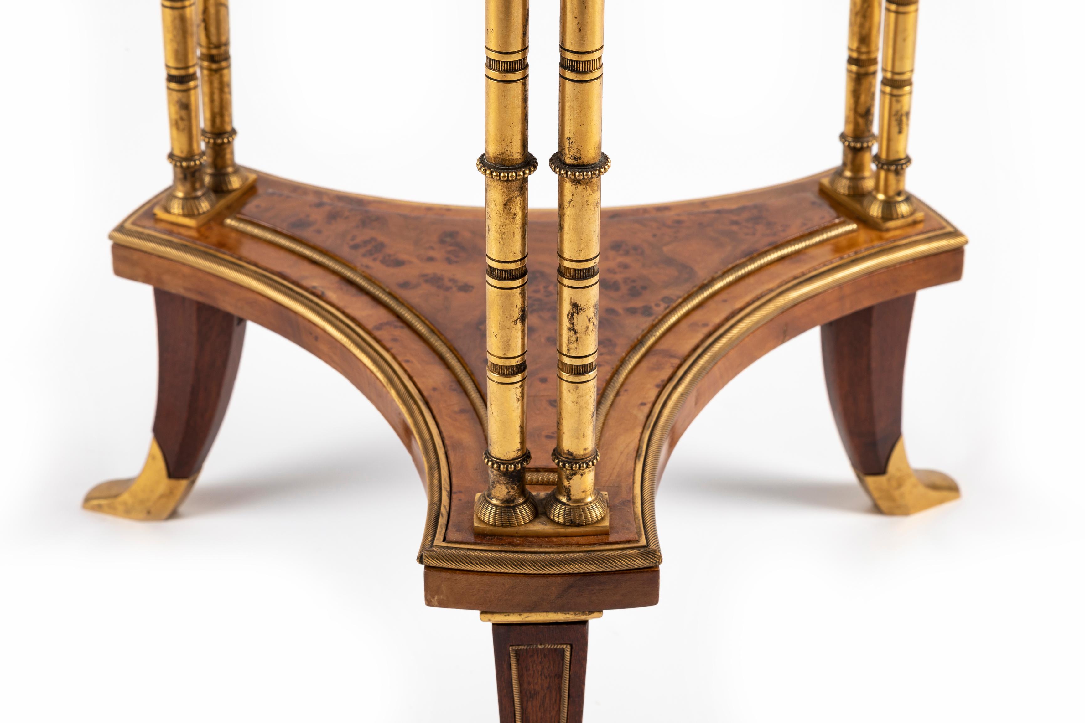 Pair of Fine French Neoclassical Style SIde Tables in manner of Adam Weisweiler For Sale 2