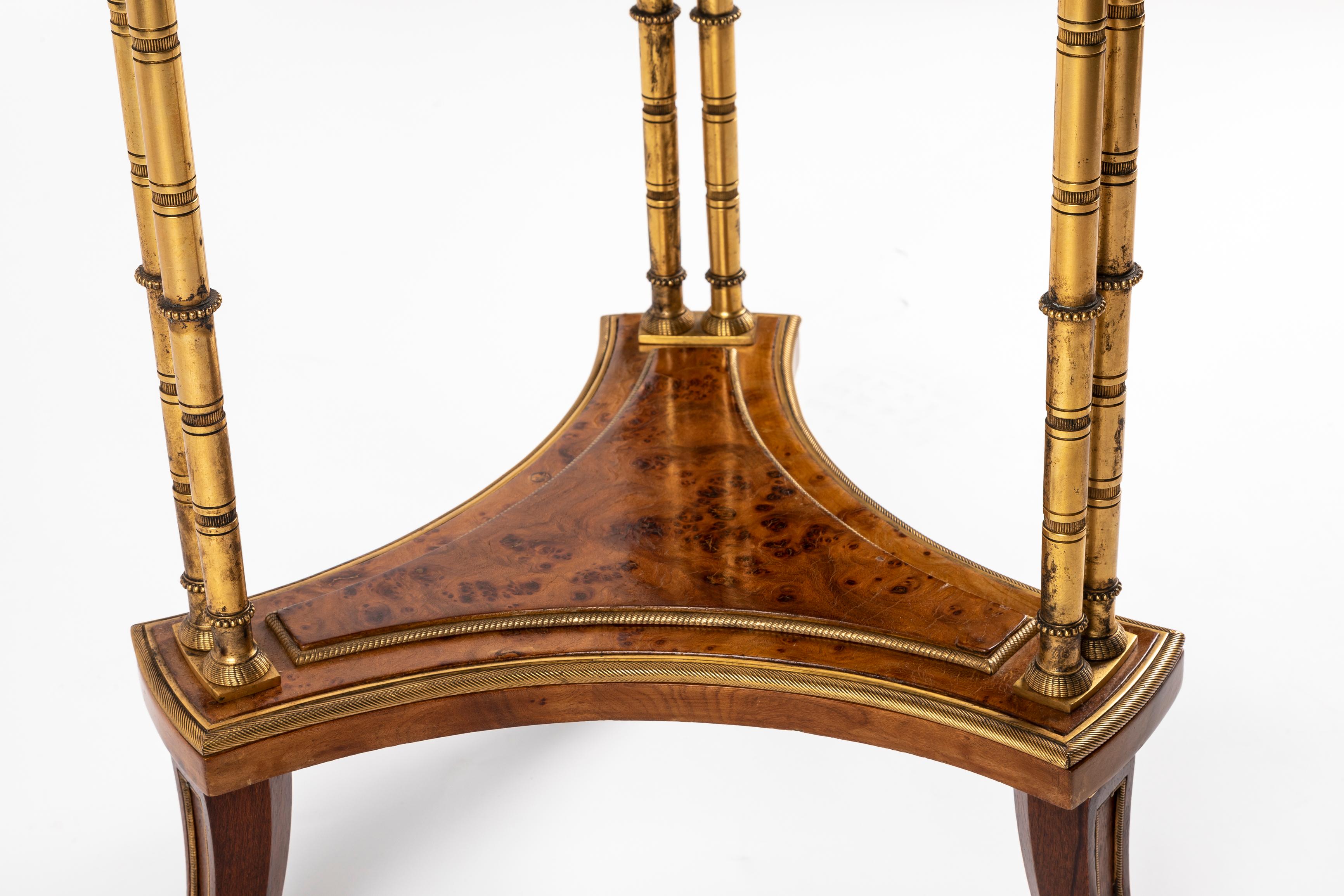 Pair of Fine French Neoclassical Style SIde Tables in manner of Adam Weisweiler For Sale 3