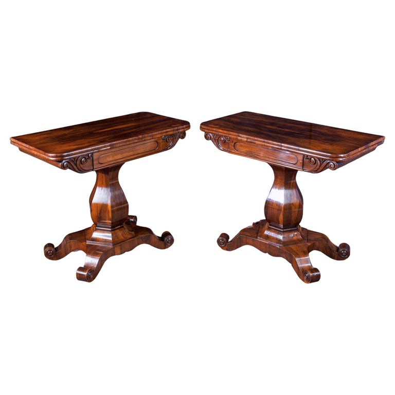 Pair of Fine Goncalo Alves Tea Tables For Sale at 1stDibs