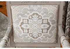 Pair of Fine Gustavian Style Paint Decorated Arm Chairs