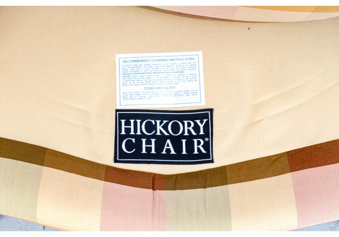 Pair Of Fine Hickory Chair Silk Upholstered Bergere Armchairs im Angebot 4