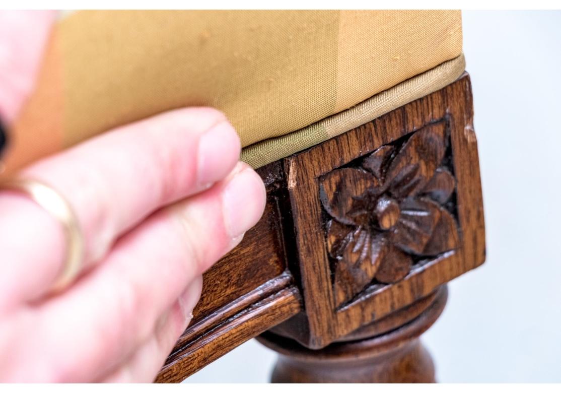 Pair Of Fine Hickory Chair Silk Upholstered Bergere Armchairs (amerikanisch) im Angebot