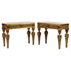 Carrara Marble Console Tables