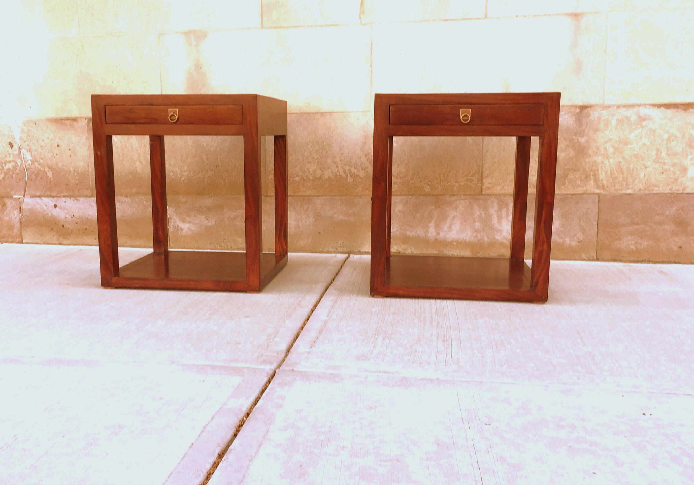 Ming Pair of Fine Jumu End Tables