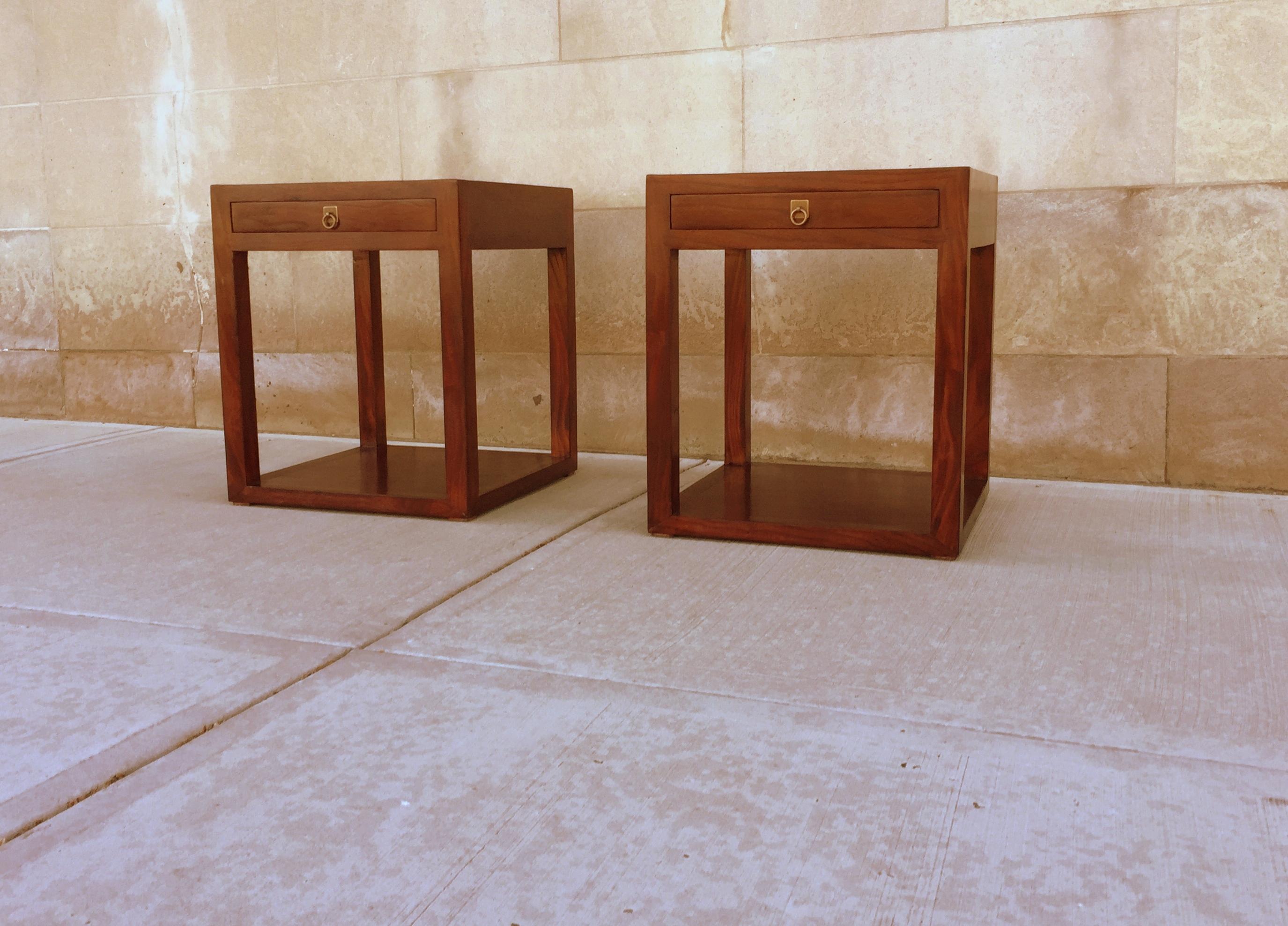 Chinese Pair of Fine Jumu End Tables