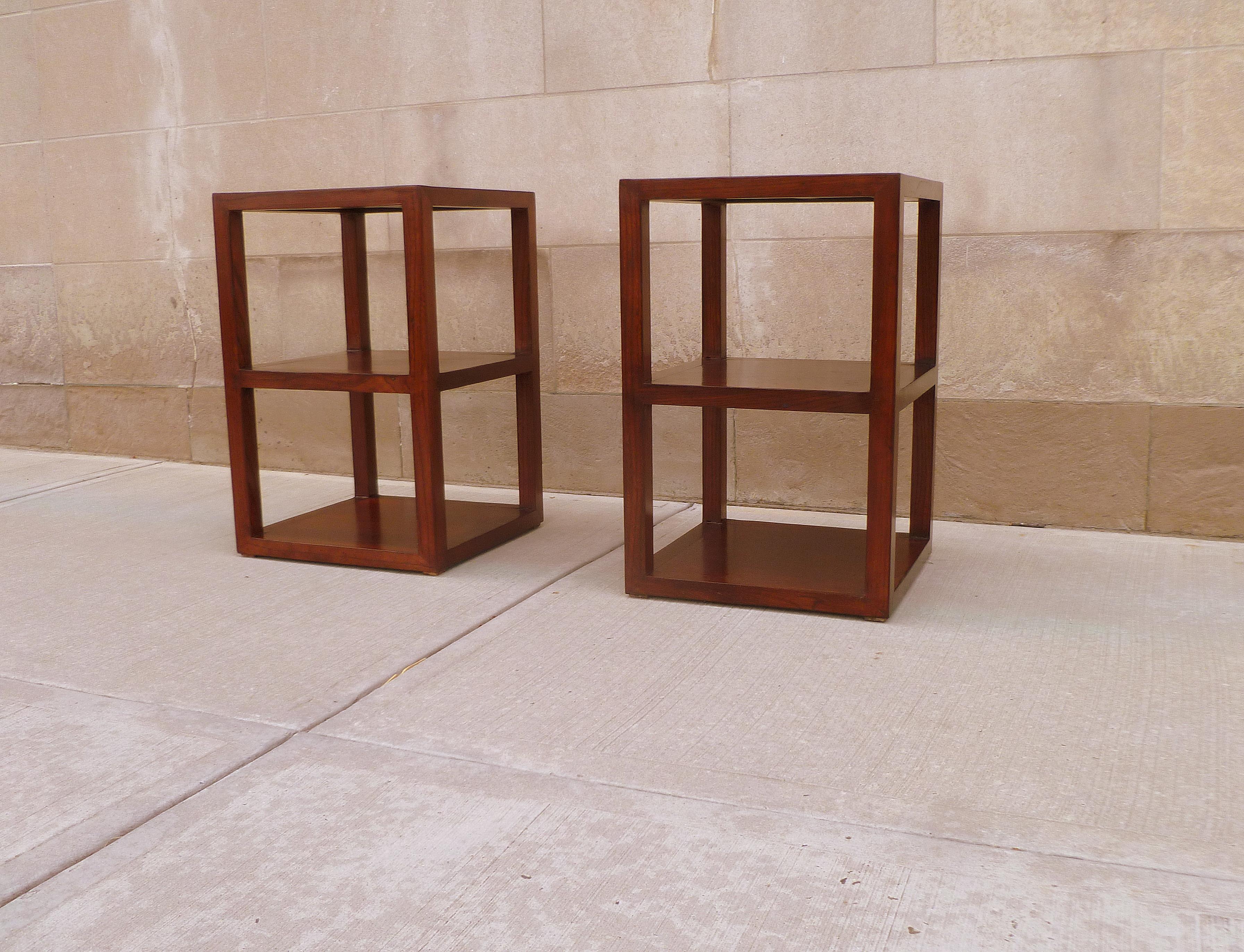 Chinese Pair of Fine Jumu End Tables