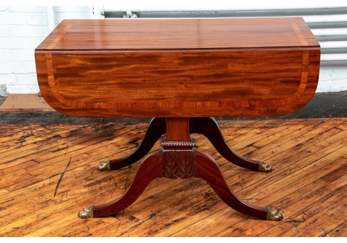 Pair of Fine Late Regency Mahogany and Tulipwood Drop-Leaf Tables For Sale 1