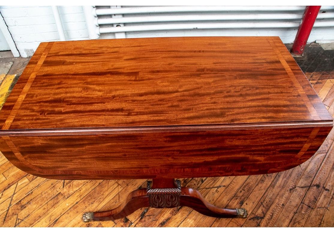 Pair of Fine Late Regency Mahogany and Tulipwood Drop-Leaf Tables For Sale 5