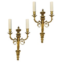 Pair Of Fine Louis XVI Style Gilt Bronze Wall Lights