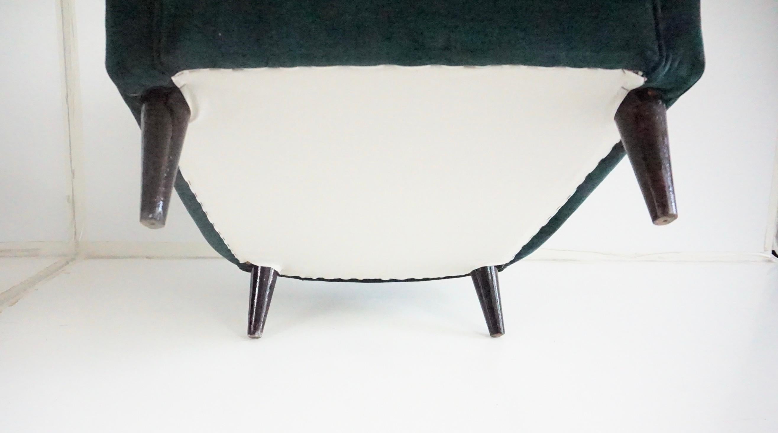 par de finos sillones de terciopelo verde bosque de Maurizio Tempestini, Florencia, 1938 en venta 12