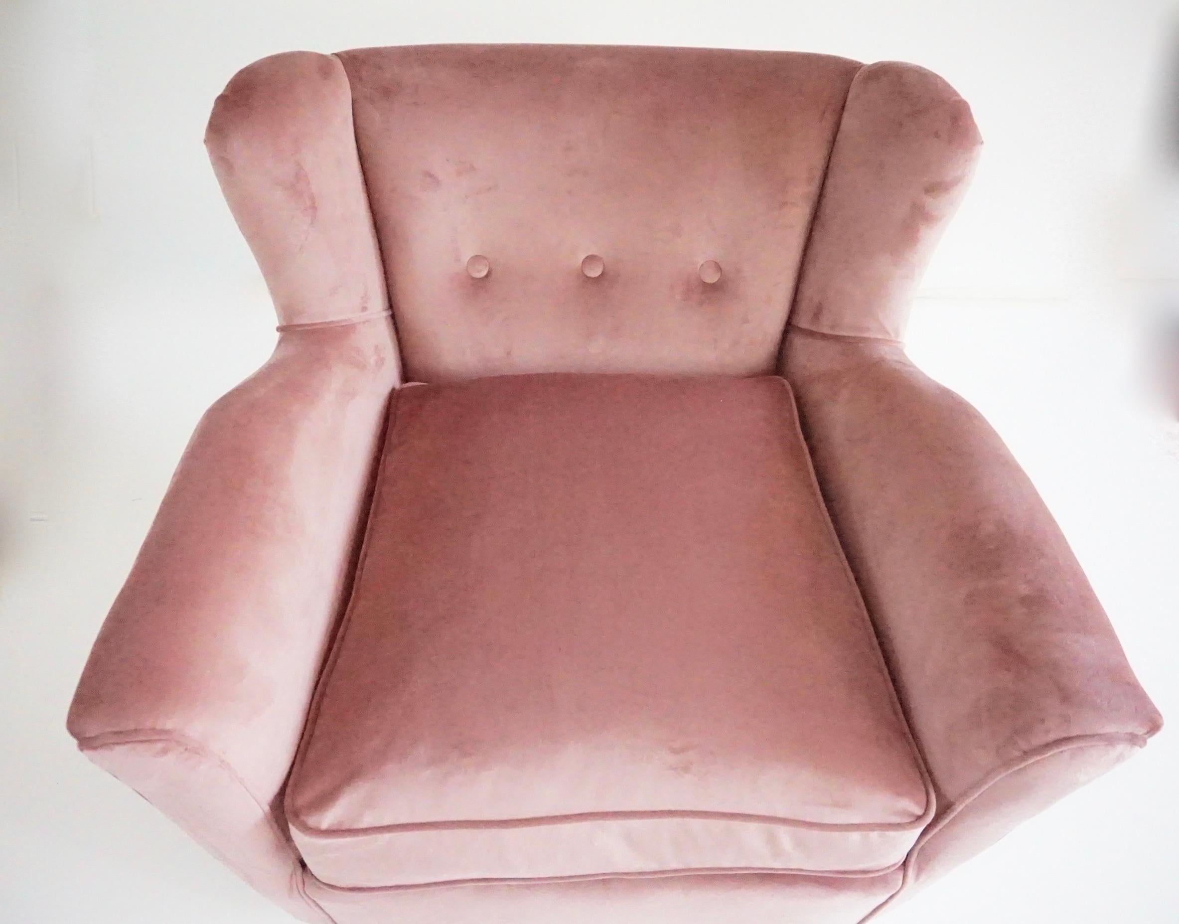 Paar feine Maurizio Tempestini alte Rose  Samt-Sessel, Florenz, 1938 im Angebot 9